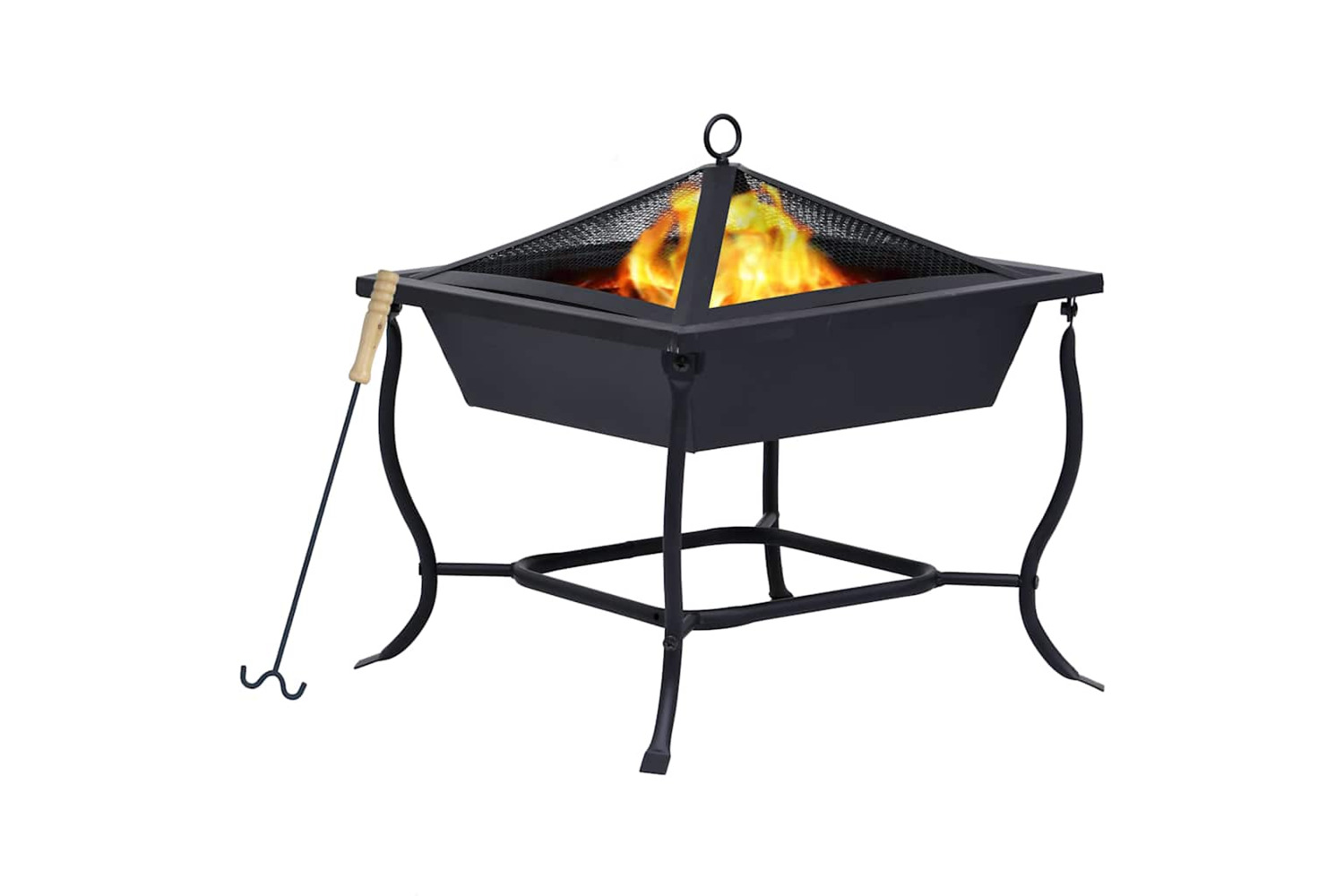Vidaxl Fire Pit Black 42x42x45 Cm Steel