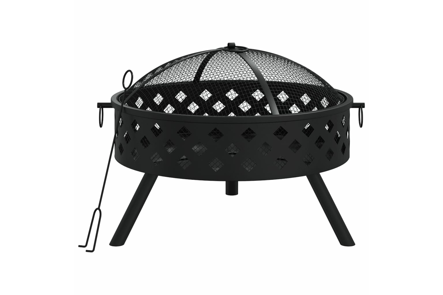 vidaXL 360062 Fire Pit With Poker 58cm Xxl Steel