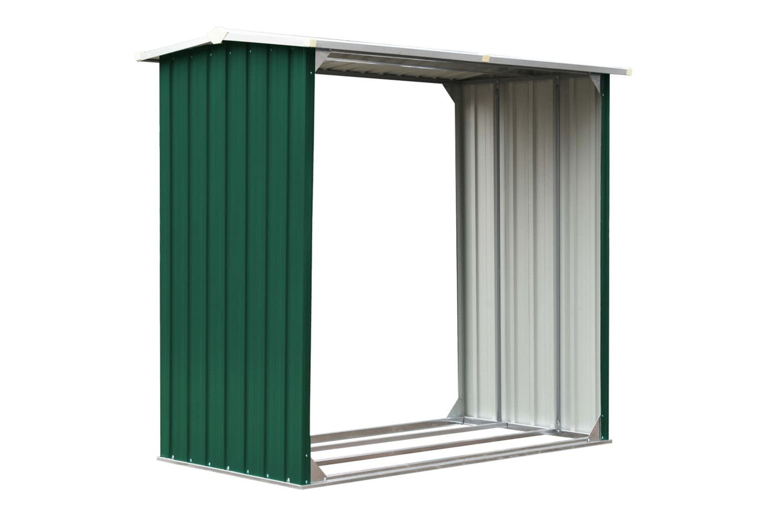 vidaXL 47080 Log Storage Shed Galvanised Steel 172x91x154cm Green