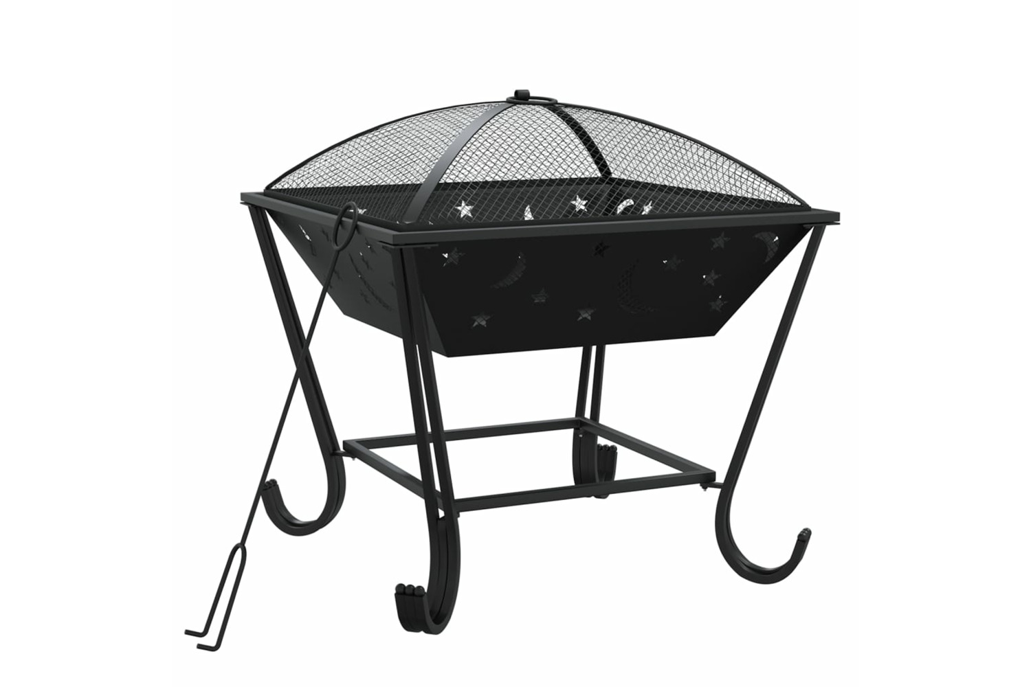 vidaXL 360065 Fire Pit With Poker 50cm Xxl Steel