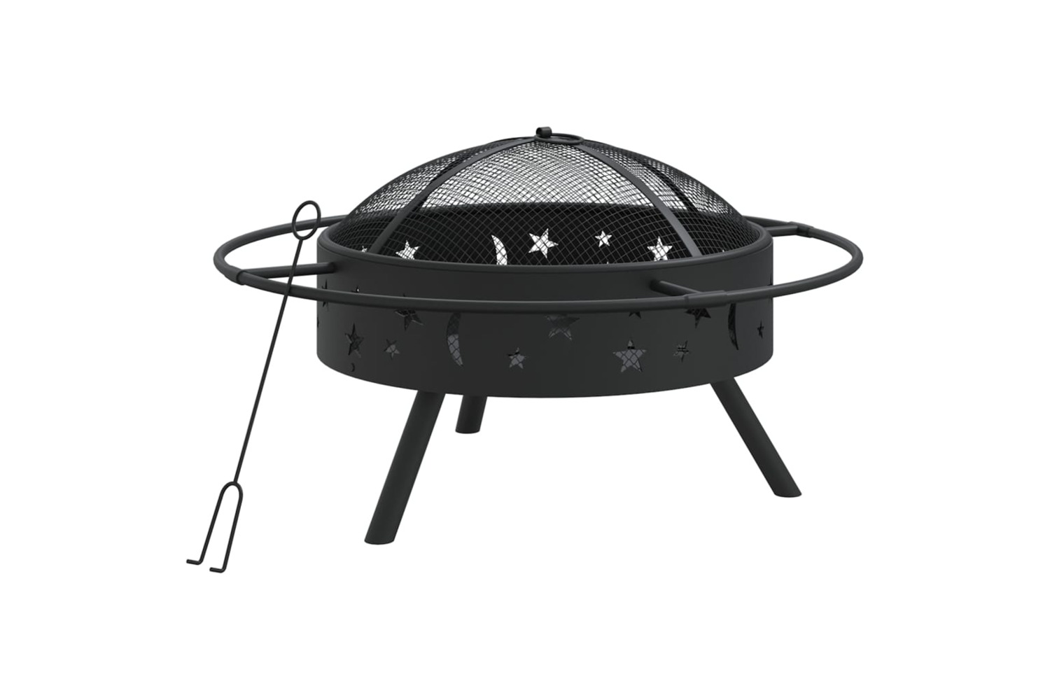 vidaXL 360064 Fire Pit With Poker 70cm Xxl Steel