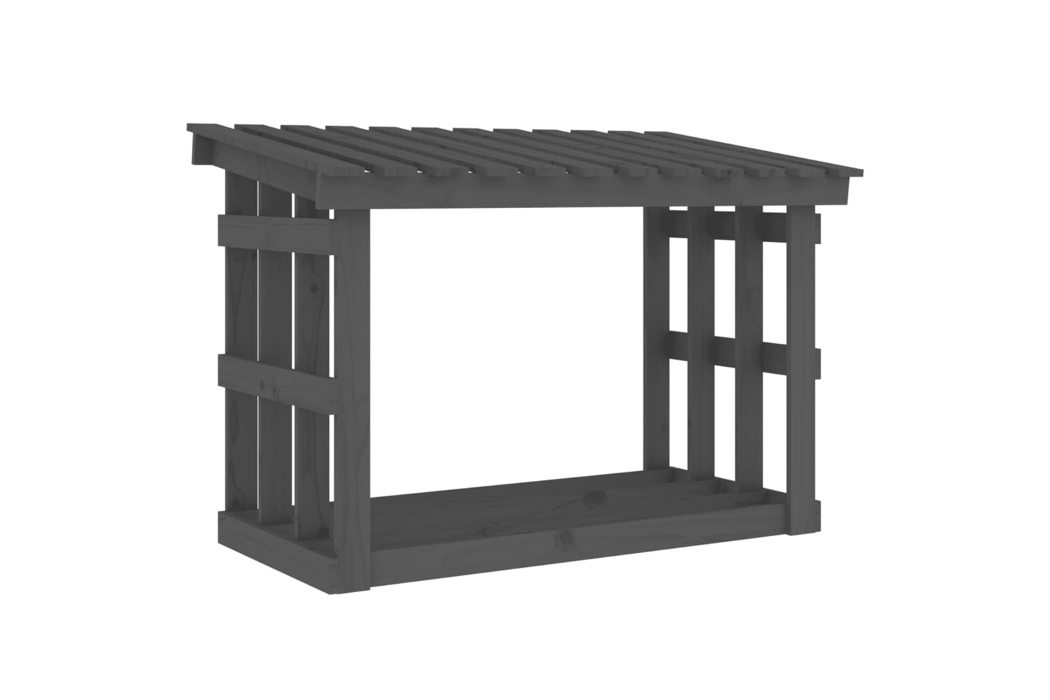vidaXL 822434 Firewood Rack Grey 108x64.5x77cm Solid Wood Pine