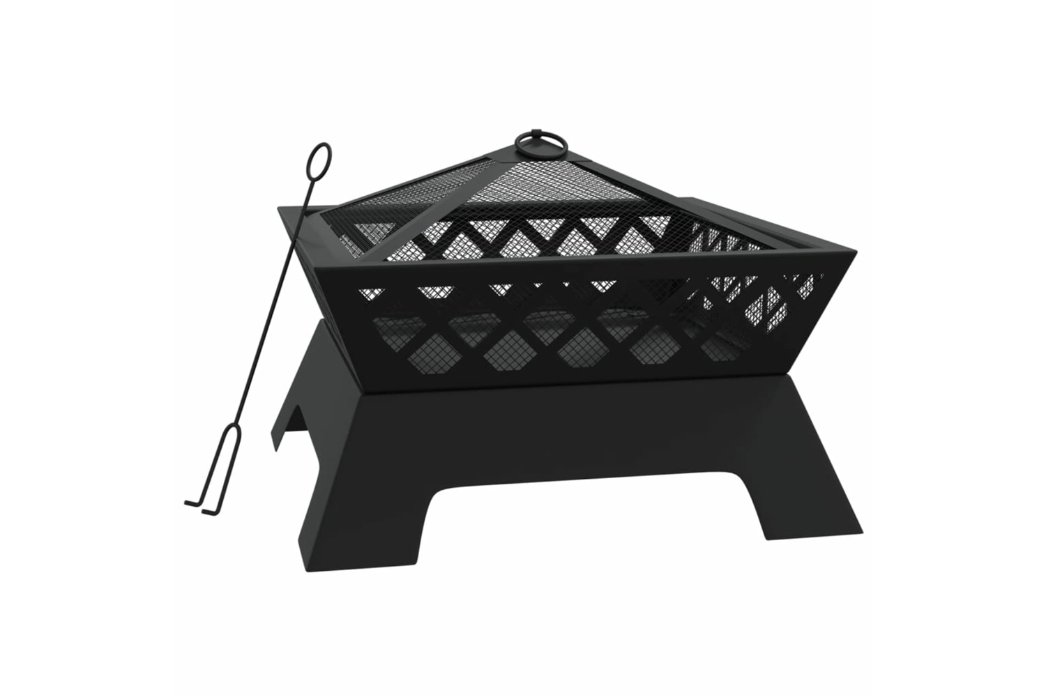 vidaXL 360066 Fire Pit With Poker 50cm Xxl Steel