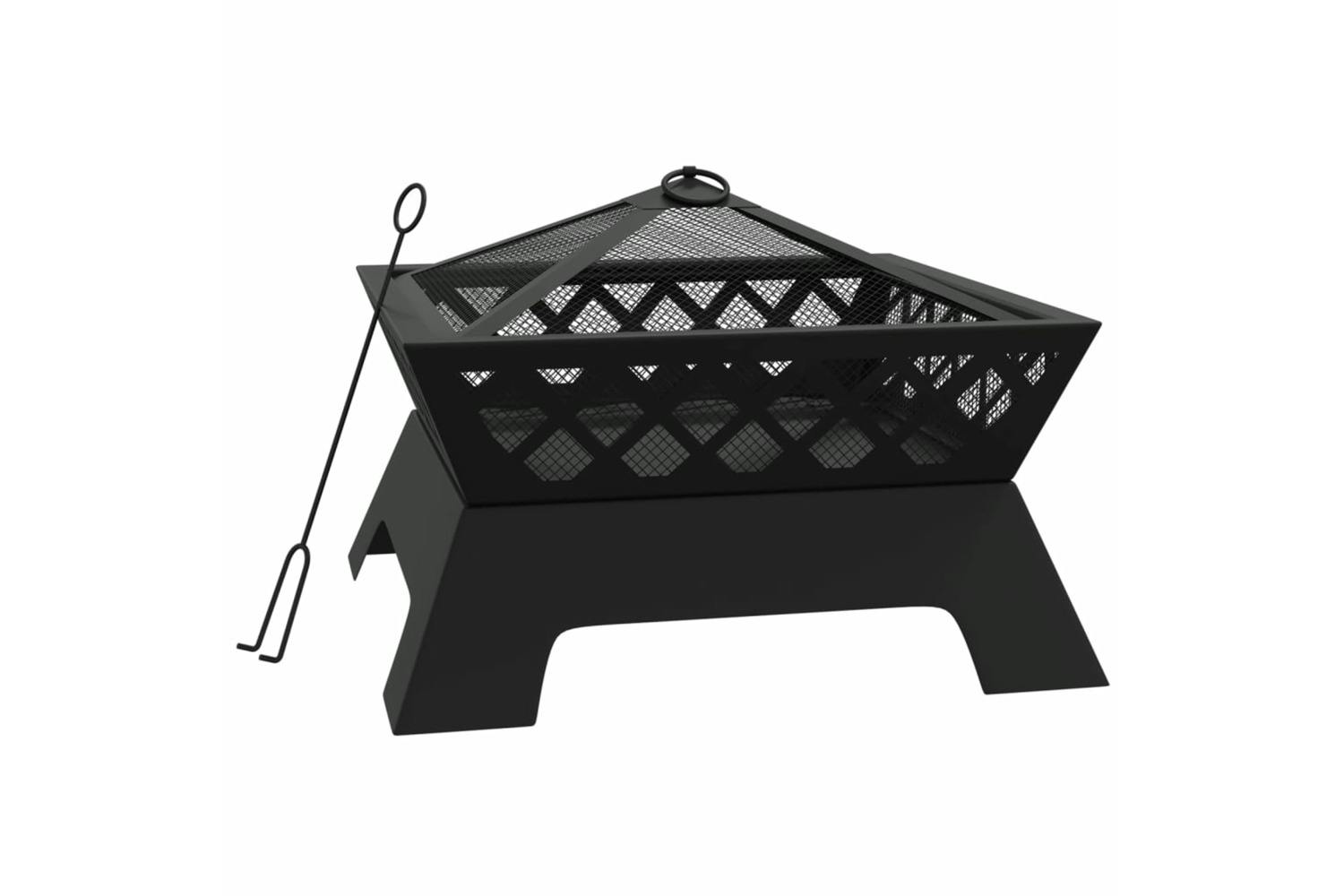 Vidaxl 360066 Fire Pit With Poker 50 Cm Xxl Steel