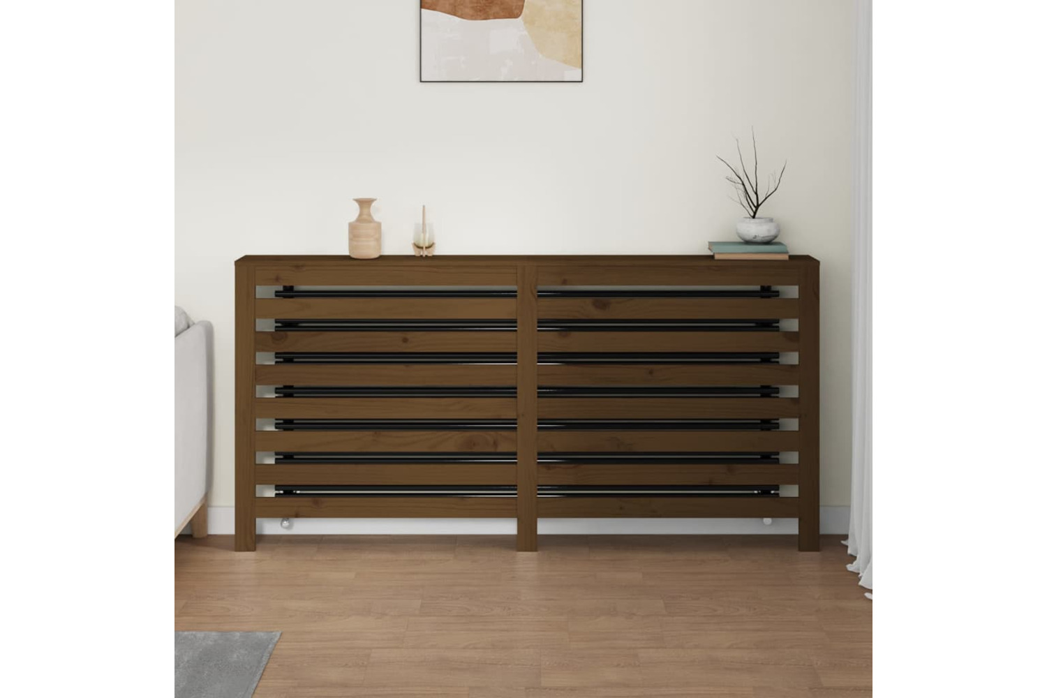 vidaXL 822609 Radiator Cover Honey Brown 169x19x84cm Solid Wood Pine