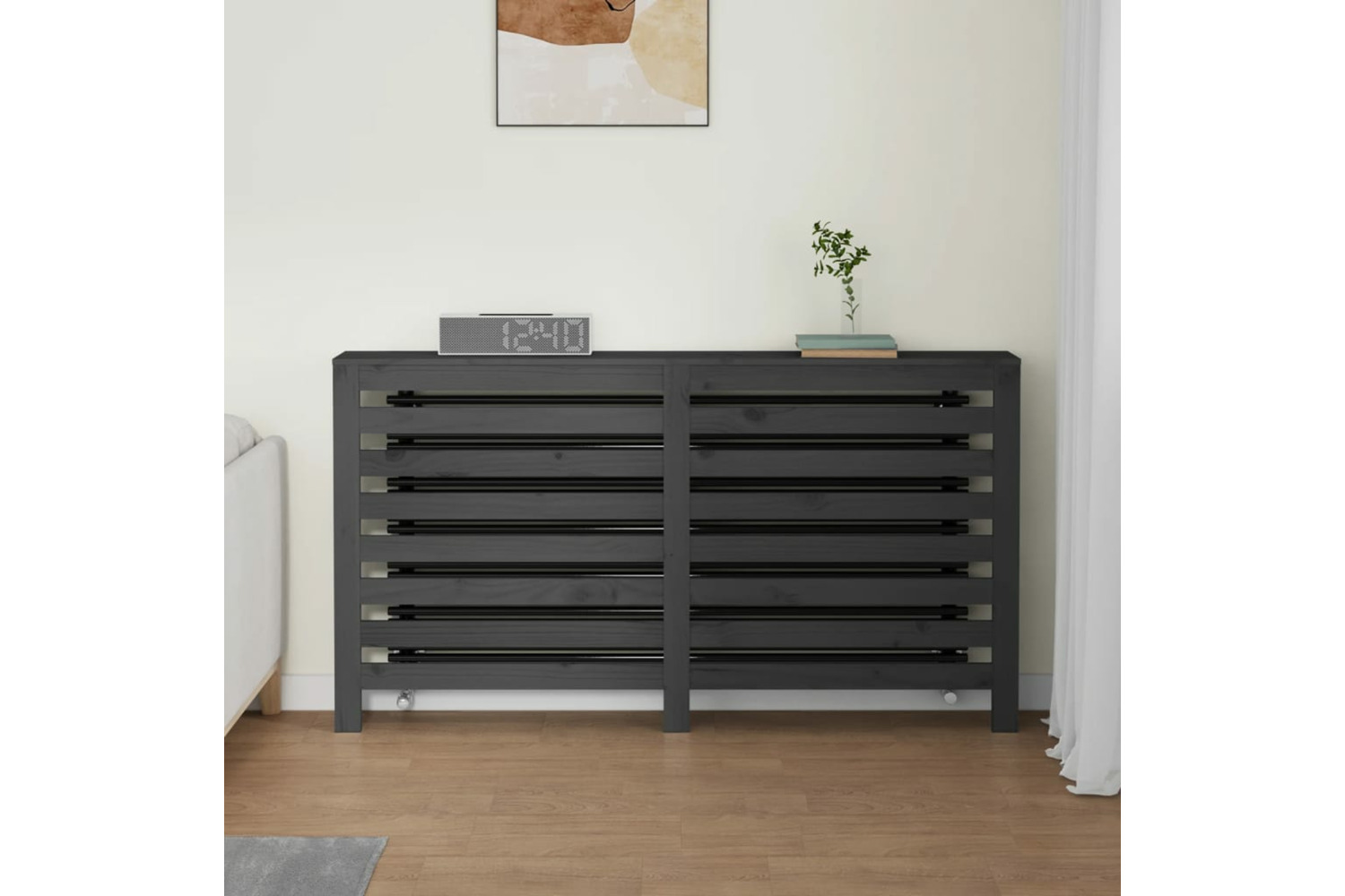vidaXL 822603 Radiator Cover Grey 153x19x84cm Solid Wood Pine