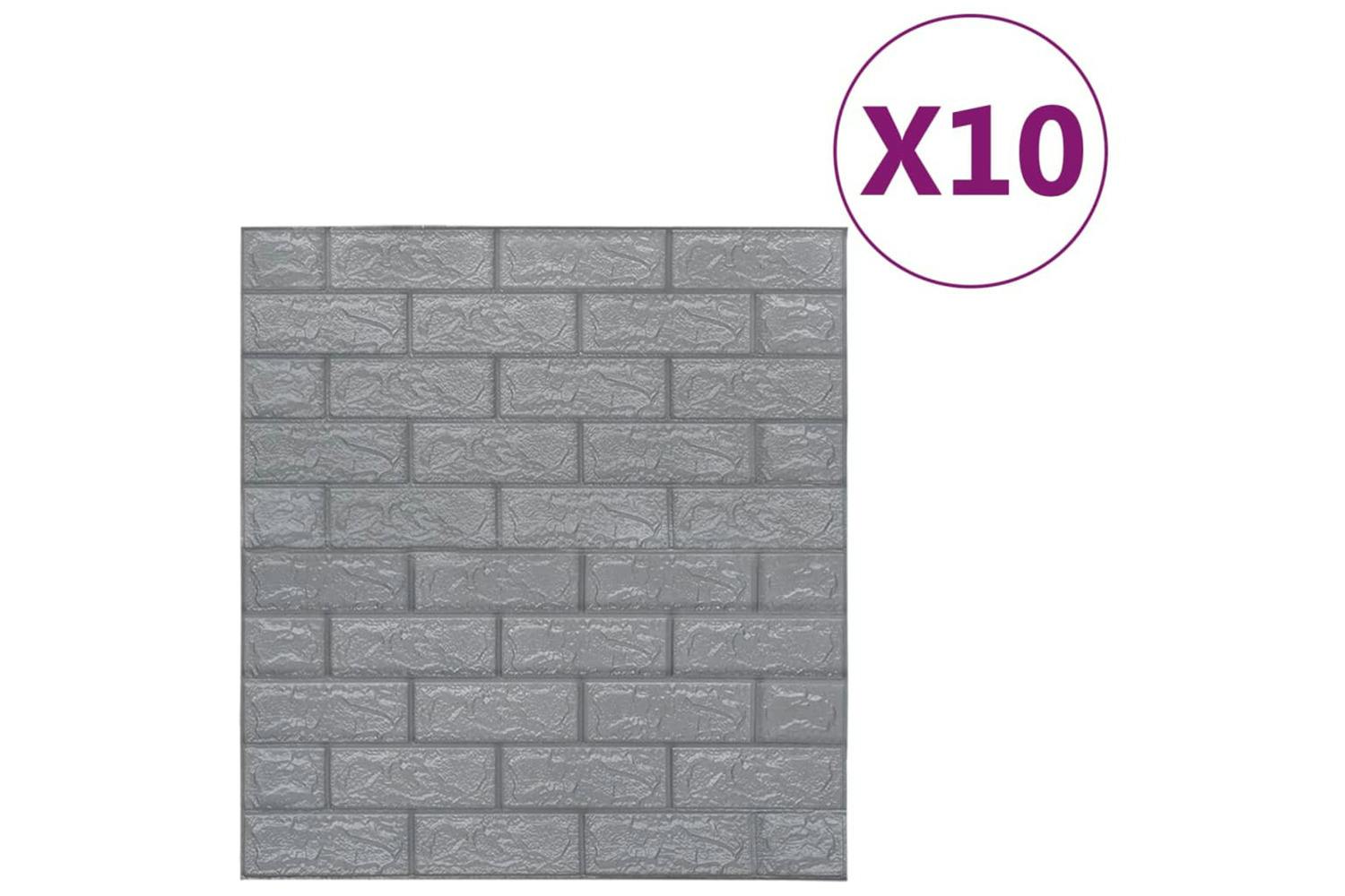 Vidaxl 150721 3d Wallpaper Bricks Self-adhesive 10 Pcs Anthracite