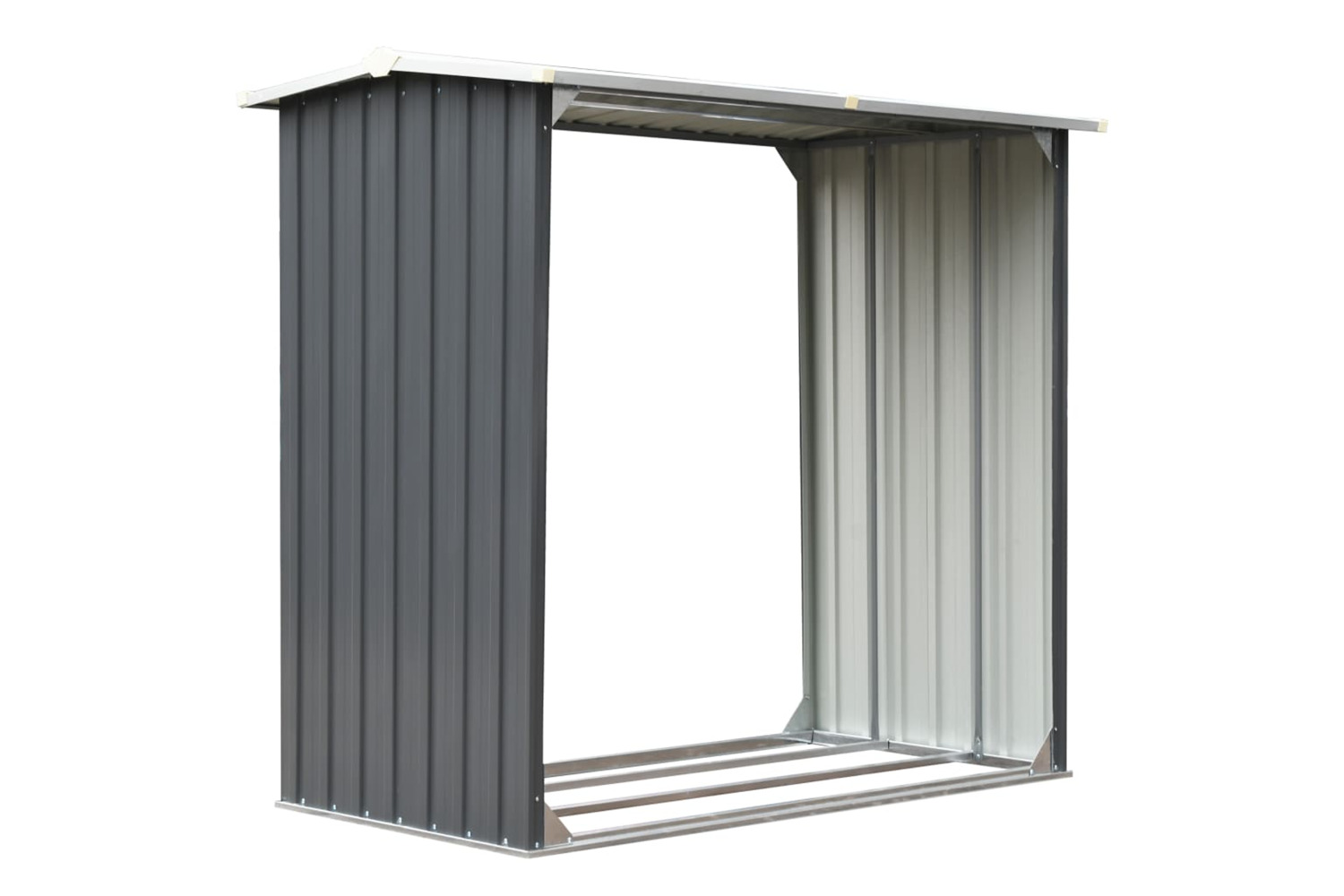 vidaXL 44858 Garden Log Storage Shed Galvanised Steel 172x91x154cm Grey