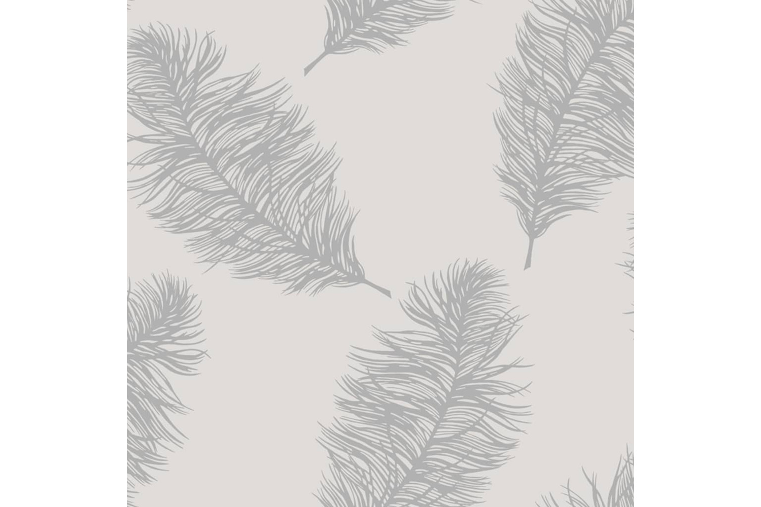 Dutch Wallcoverings 437410 Wallpaper Fawning Feather Light Grey