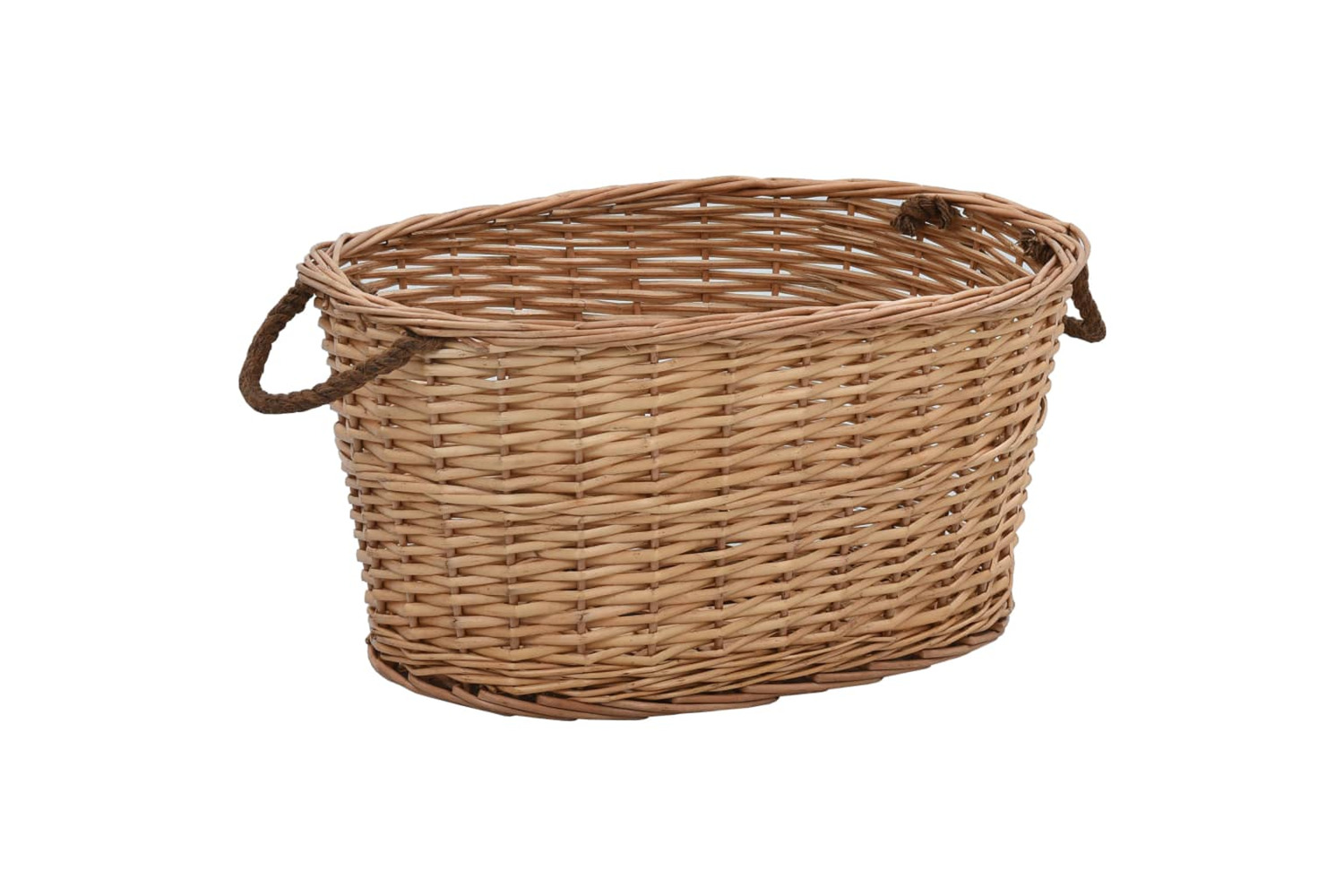 vidaXL Firewood Basket With Carrying Handles 58x42x29cm Natural Willow