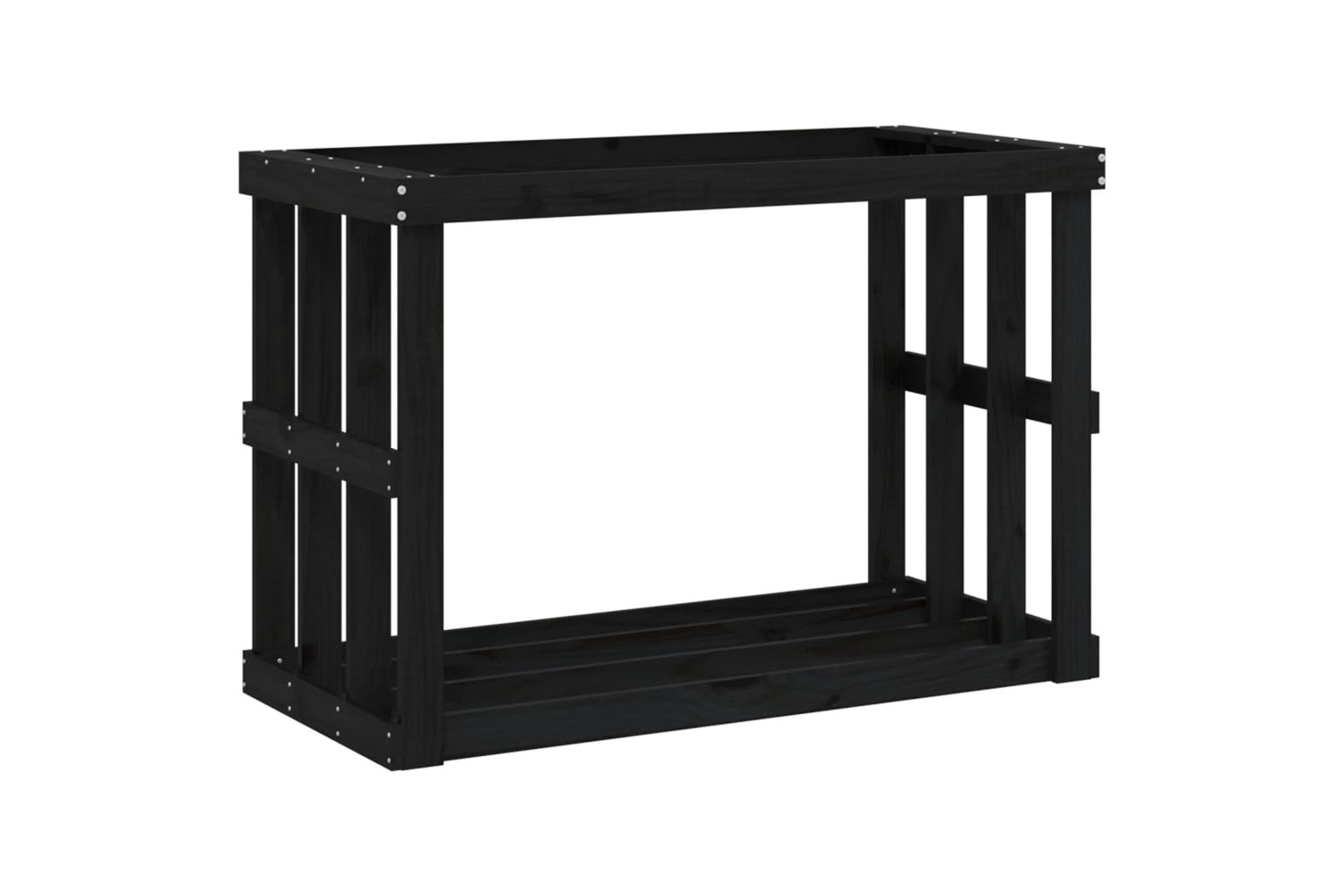 vidaXL 822635 Outdoor Log Holder Black 108x52x74cm Solid Wood Pine