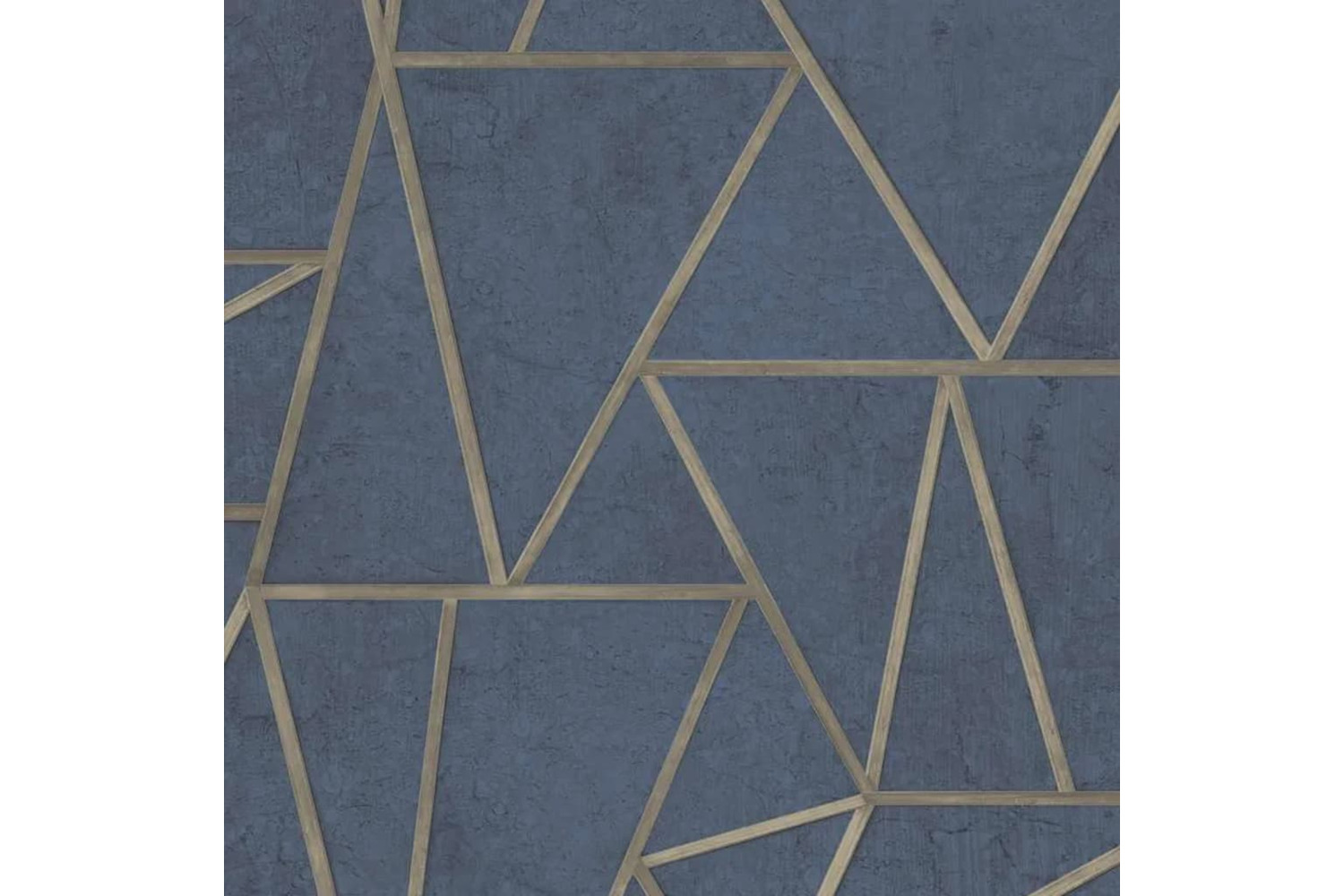 Dutch Wallcoverings 426230 Wallpaper Triangles Petrol Blue And Gold