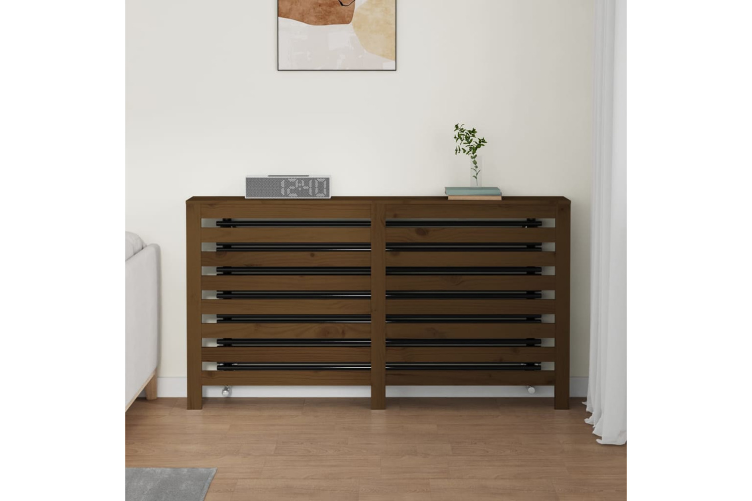 vidaXL 822604 Radiator Cover Honey Brown 153x19x84cm Solid Wood Pine