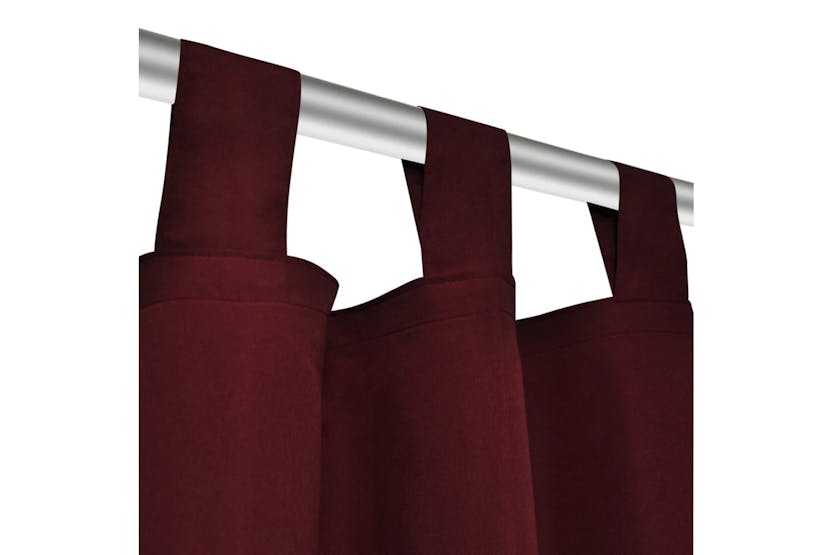 Vidaxl 130363 2 Pcs Bordeaux Micro-satin Curtains With Loops 140 X 225 Cm