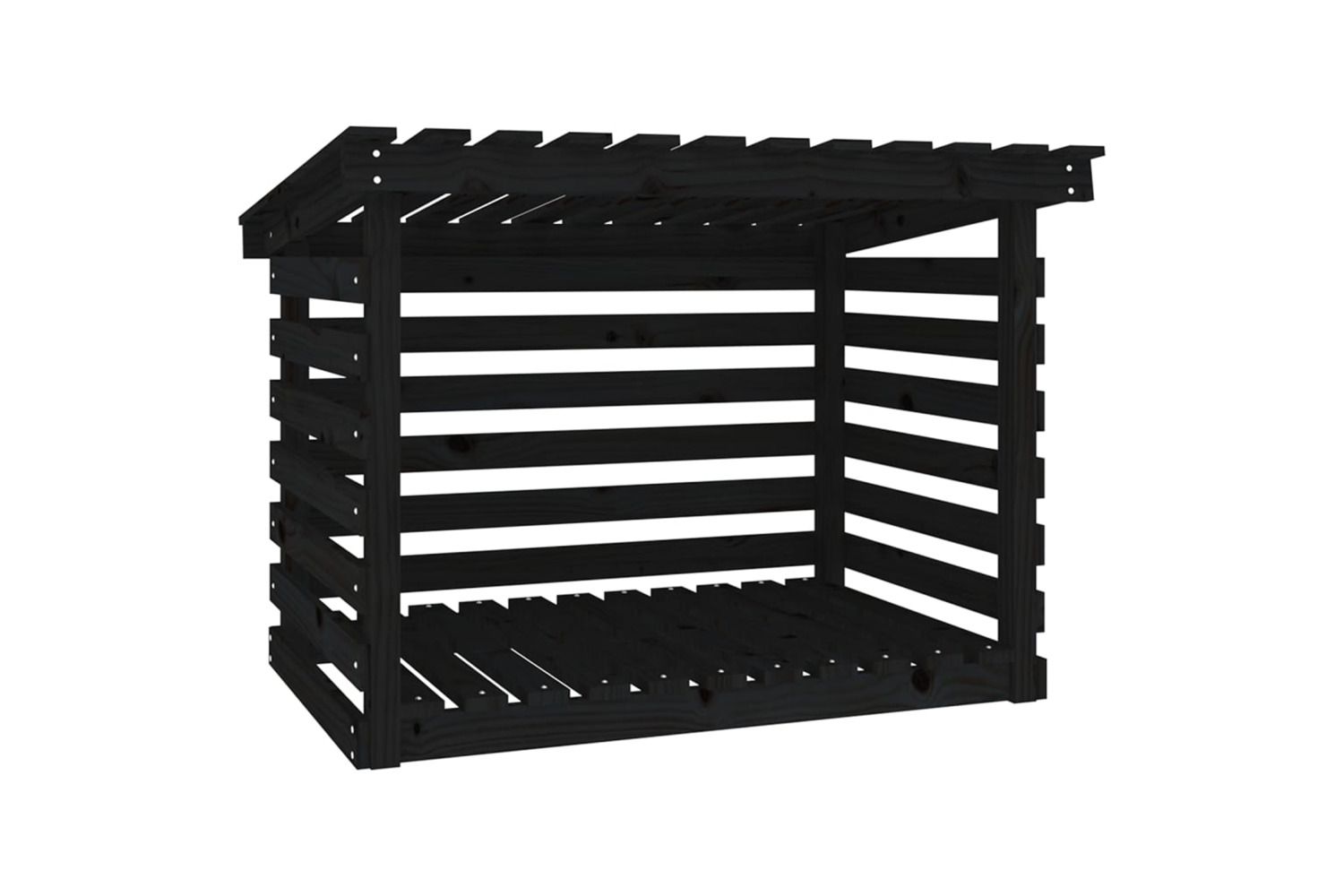 vidaXL 822231 Firewood Rack Black 108x73x79cm Solid Wood Pine