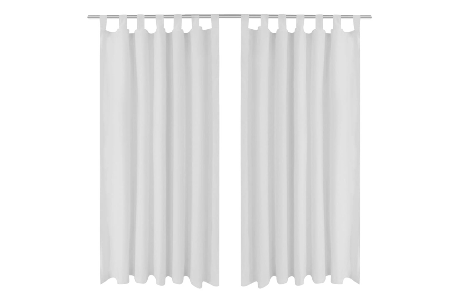 vidaXL 130360 2 Pcs White Micro-satin Curtains With Loops 140 X 225cm