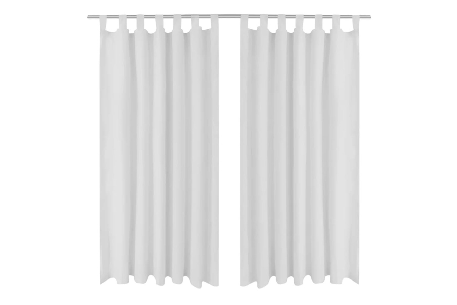vidaXL 130359 2 Pcs White Micro-satin Curtains With Loops 140 X 175cm