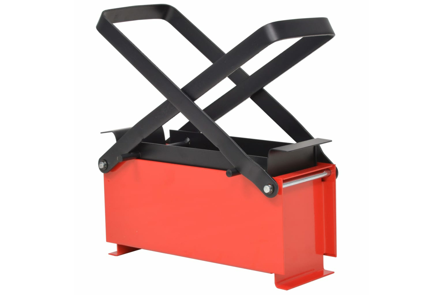 vidaXL 142921 Paper Log Briquette Maker Steel 34x14x14cm Black And Red