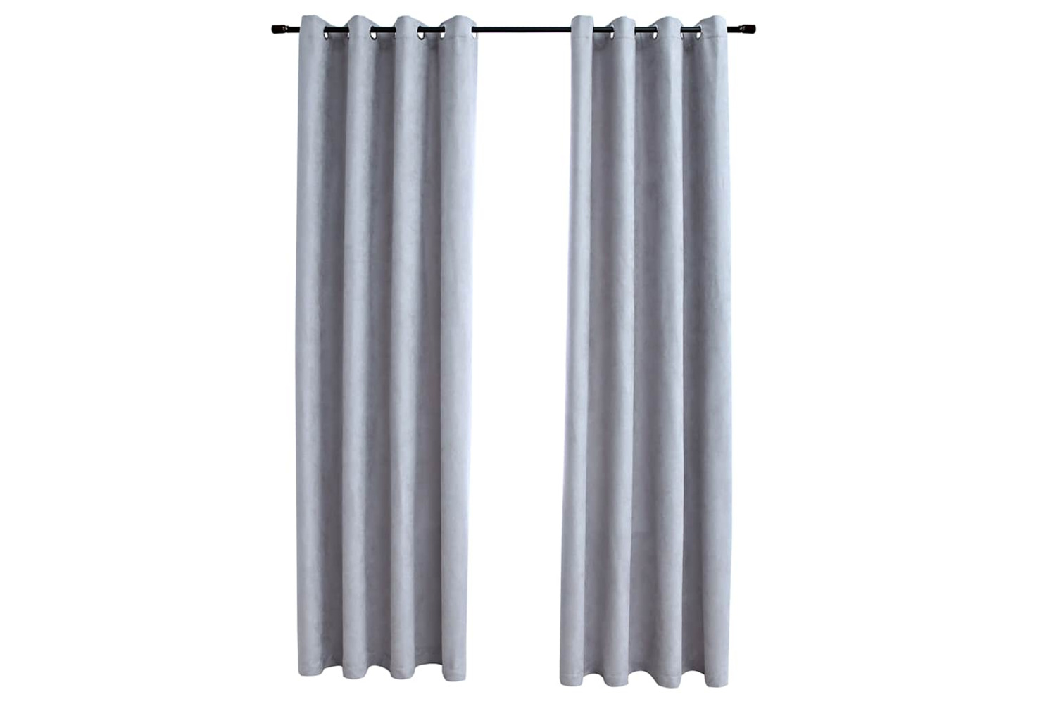 Vidaxl Blackout Curtains With Metal Rings 2 Pcs Grey 140x245 Cm