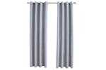 Vidaxl 134466 Blackout Curtains With Metal Rings 2 Pcs Grey 140x245 Cm