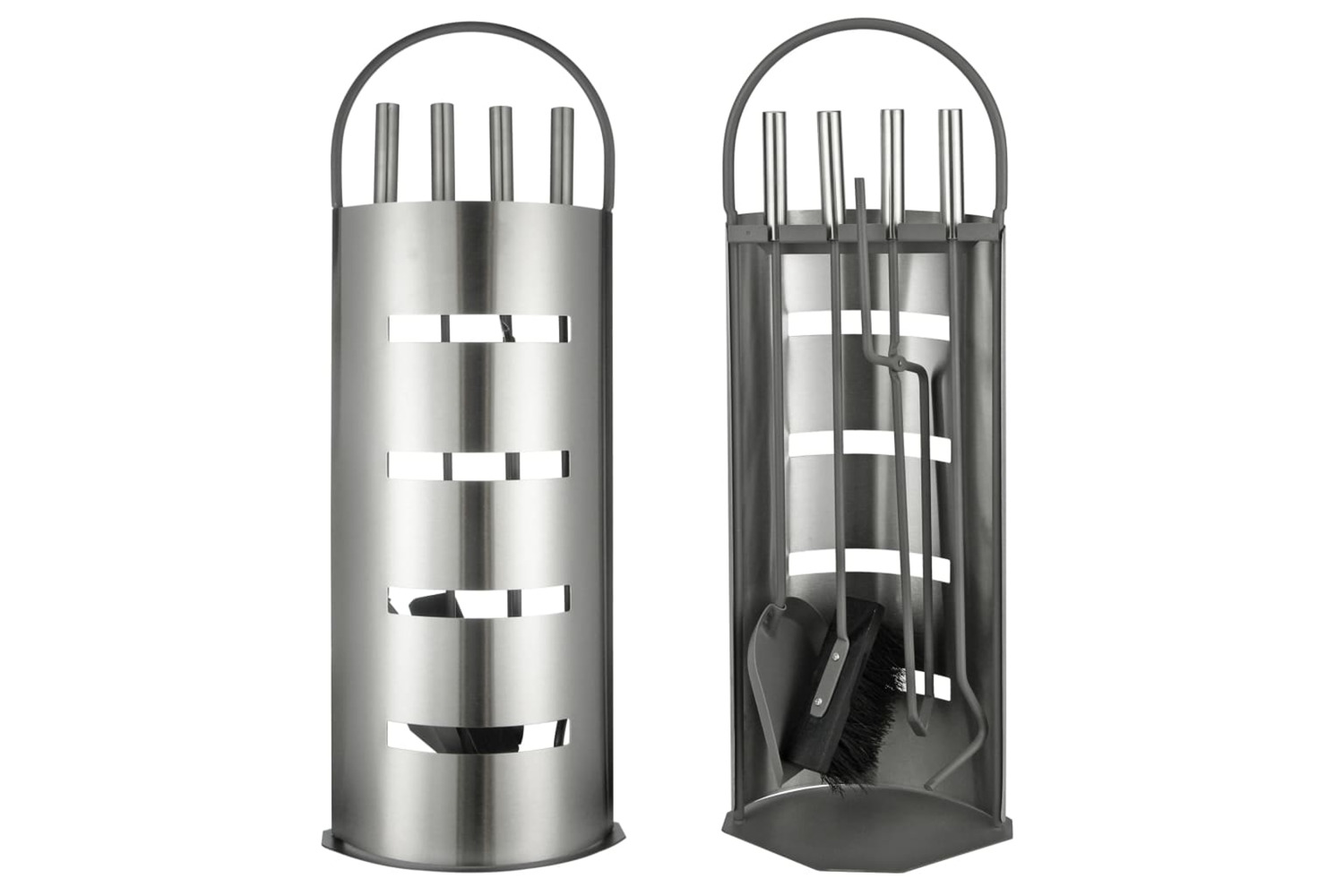 Hi 435306 Fireplace Tool Set 5 Pcs Silver 23x14.5x66 Cm