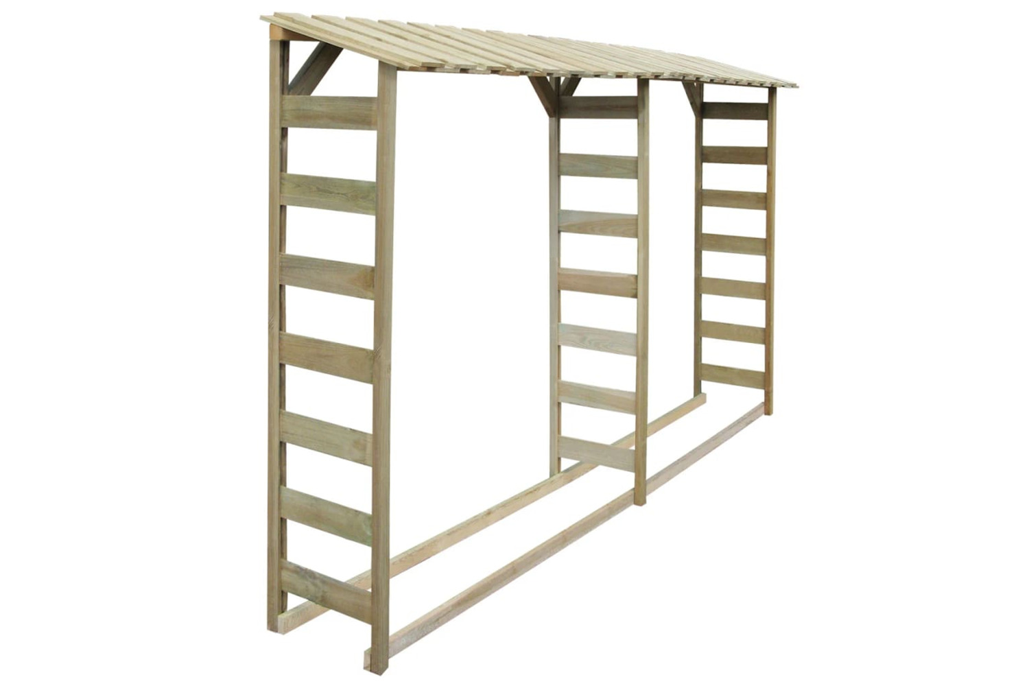 vidaXL 42957 Double Firewood Storage Shed 300x44x176cm Impregnated Pinewood