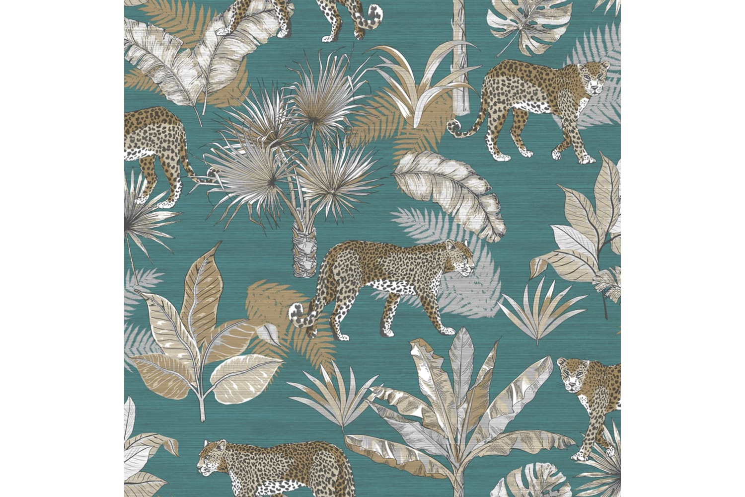 Dutch Wallcoverings 437432 Wallpaper Leopard Blue And Beige