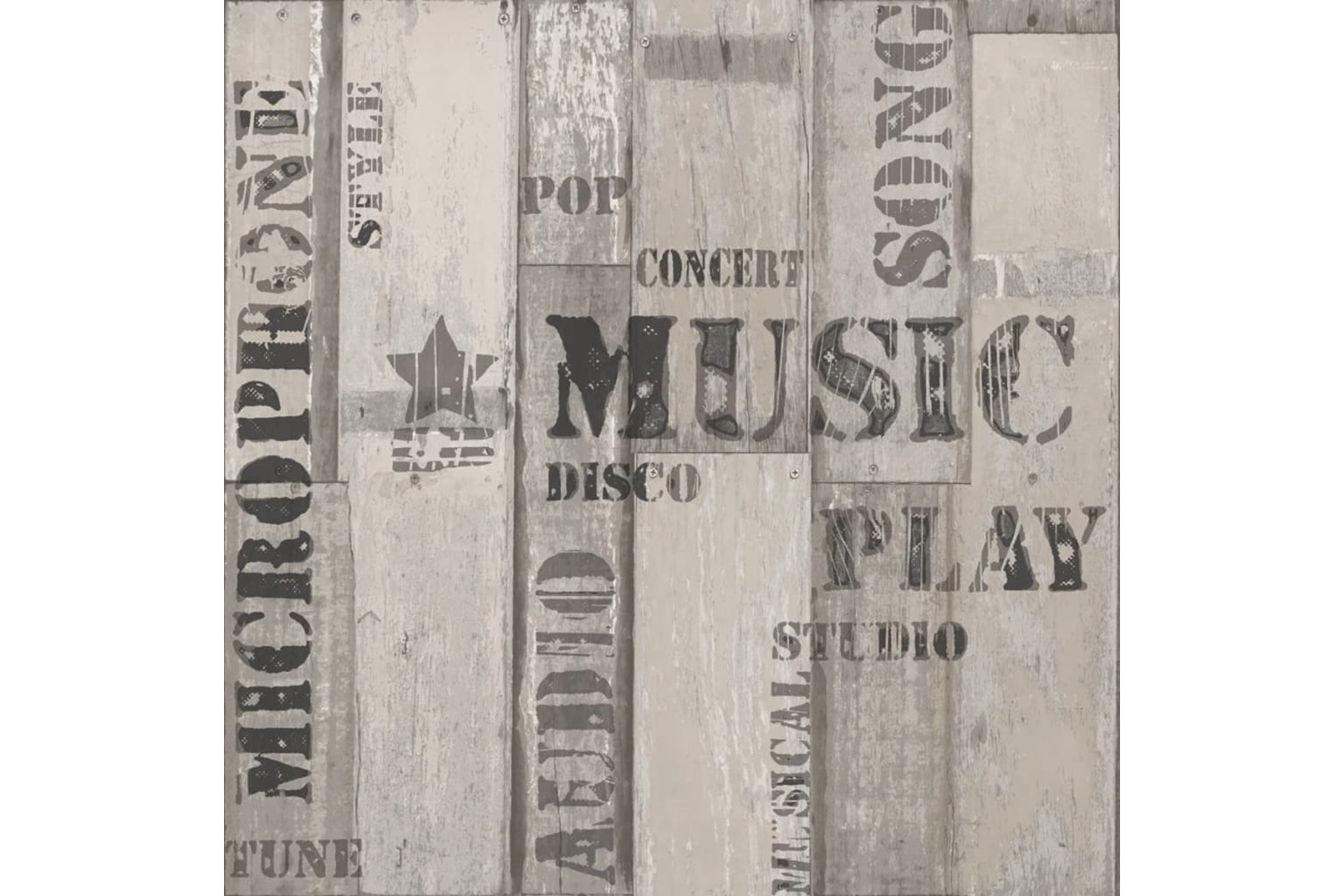 Noordwand 425305 Urban Friends & Coffee Wallpaper Wooden Planks Words Grey And Black