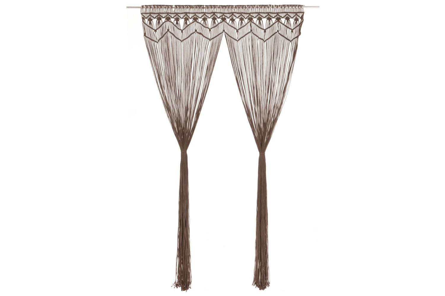 vidaXL 323982 Macrame Curtain Taupe 140x240cm Cotton