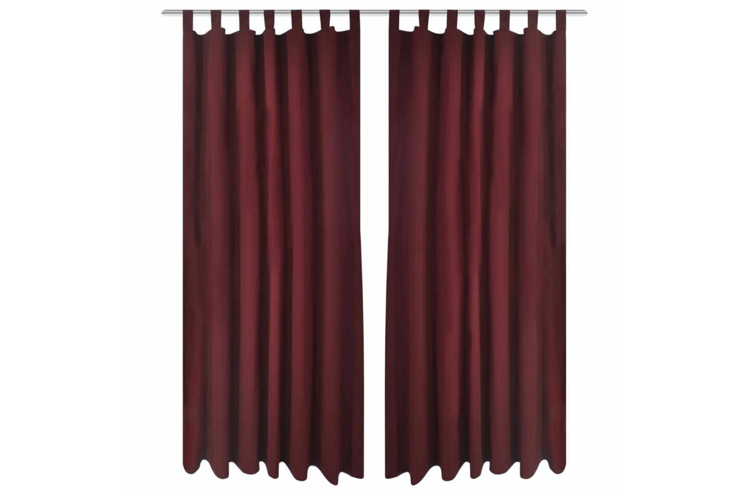 vidaXL 130363 2 Pcs Bordeaux Micro-satin Curtains With Loops 140 X 225cm