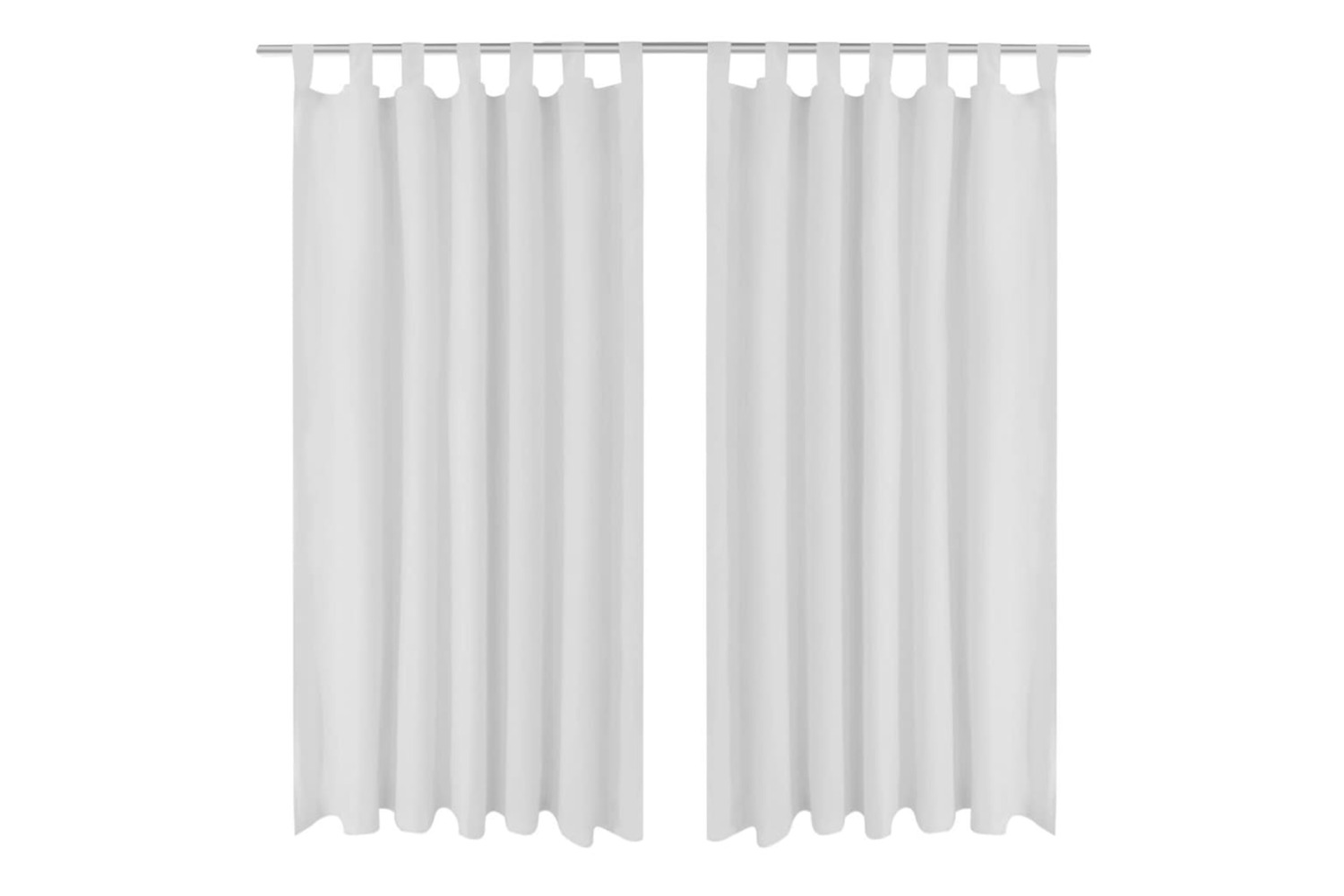 vidaXL 130361 2 Pcs White Micro-satin Curtains With Loops 140 X 245cm