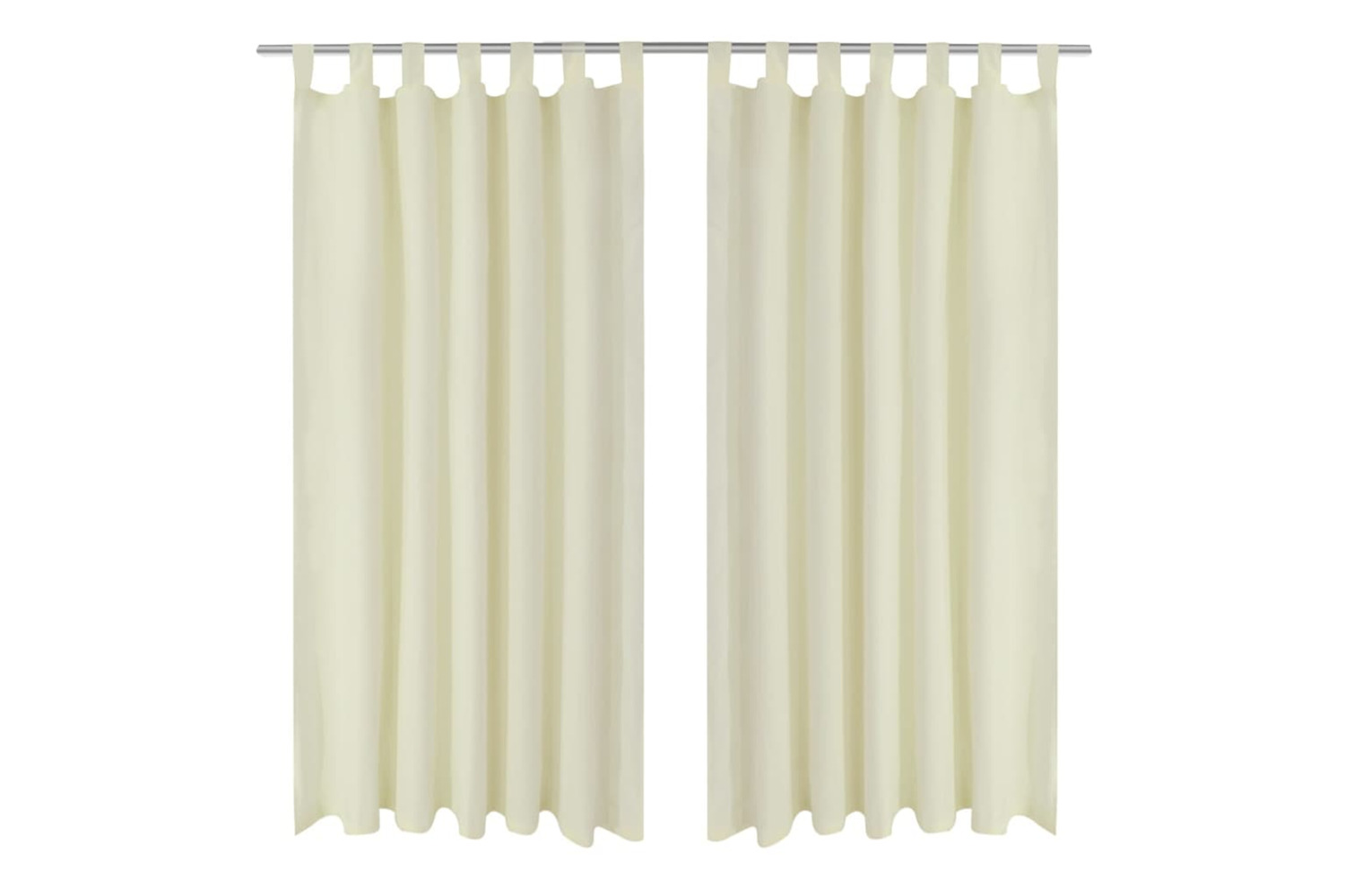 vidaXL 130356 2 Pcs Cream Micro-satin Curtains With Loops 140 X 175cm