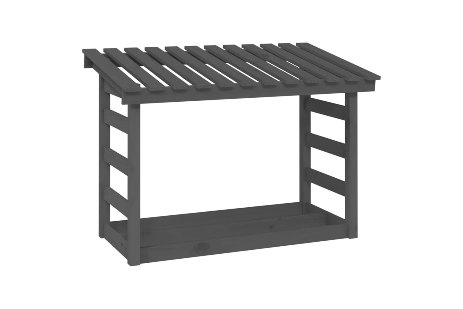 vidaXL 822444 Firewood Rack Grey 108x64.5x78cm Solid Wood Pine
