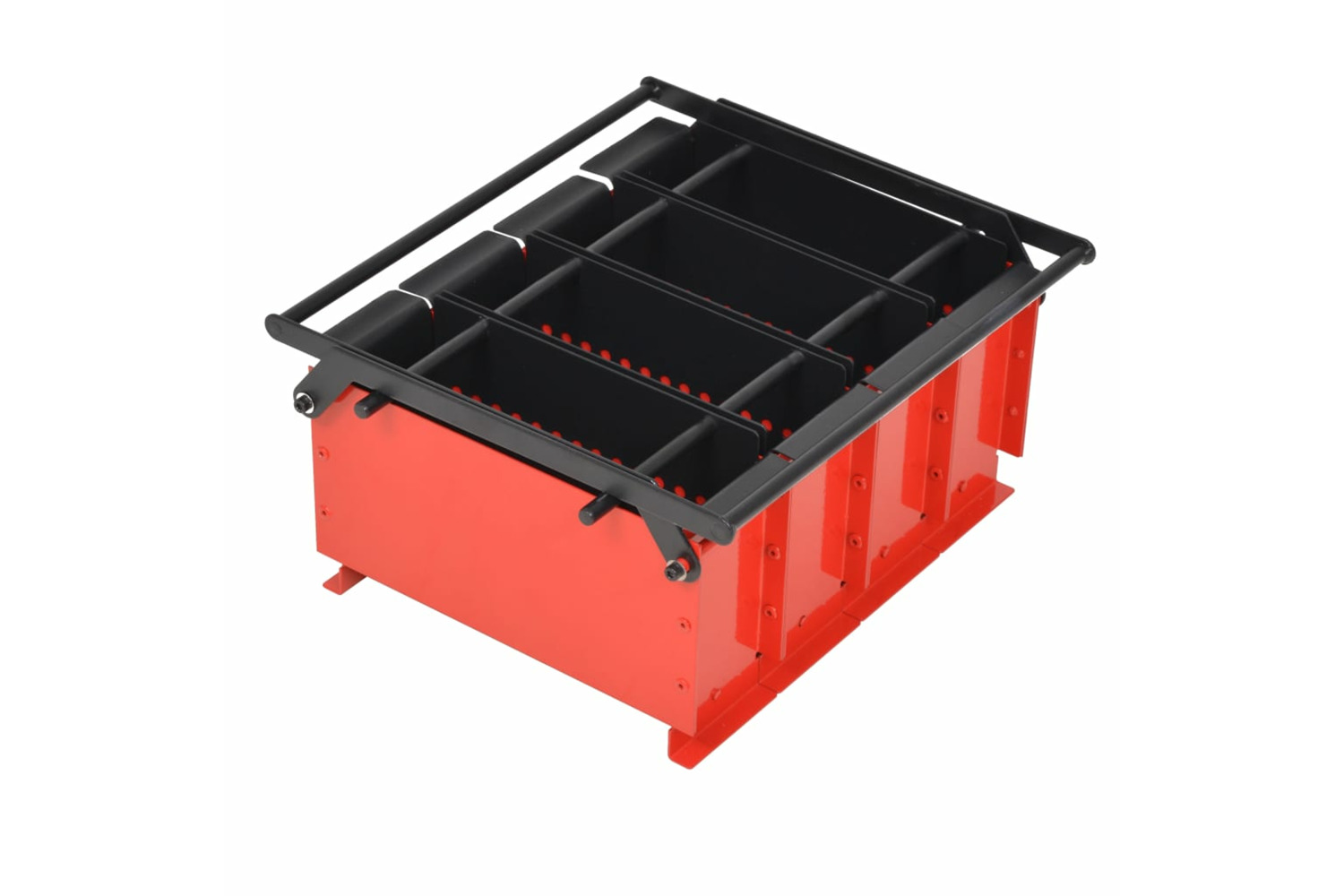 vidaXL 142922 Paper Log Briquette Maker Steel 38x31x18cm Black And Red