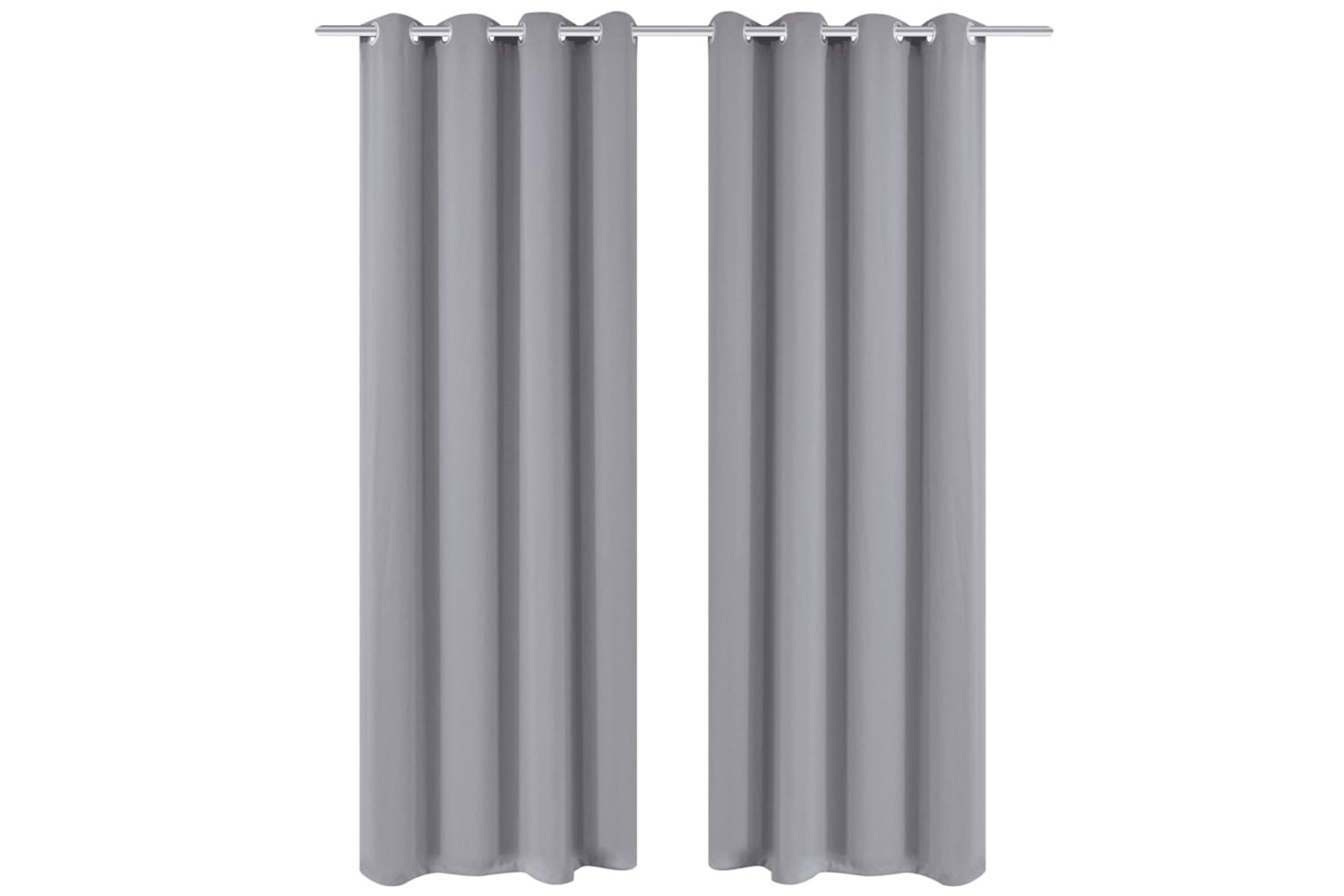 vidaXL 130375 2 Pcs Grey Blackout Curtains With Metal Rings 135 X 245cm