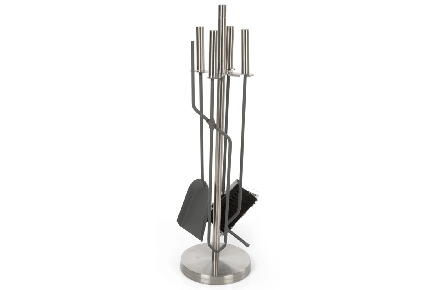 Perel 432477 4 Piece Fireplace Set Stainless Steel