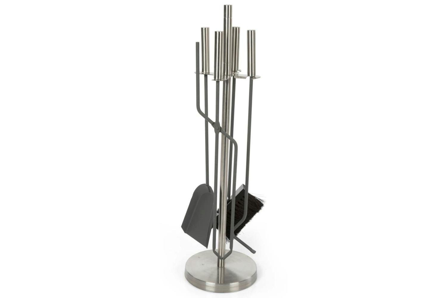 Perel 432477 4 Piece Fireplace Set Stainless Steel