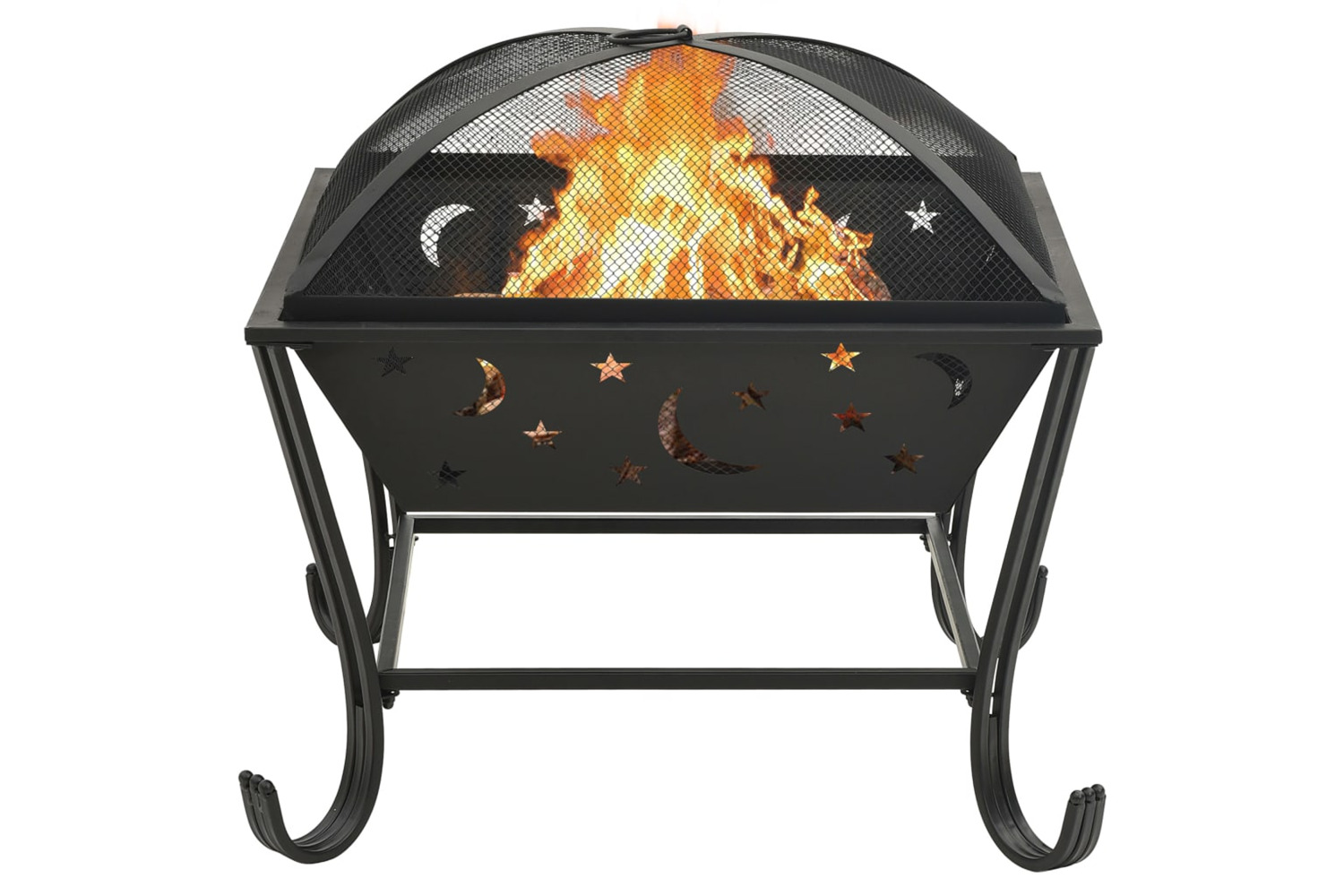 vidaXL 311893 Fire Pit With Poker 62cm Xxl Steel