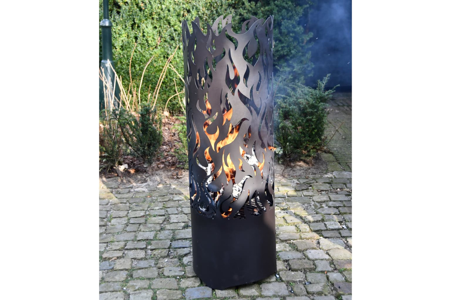 Esschert Design 422498 Fire Drum Flames Carbon Steel Black Ff408