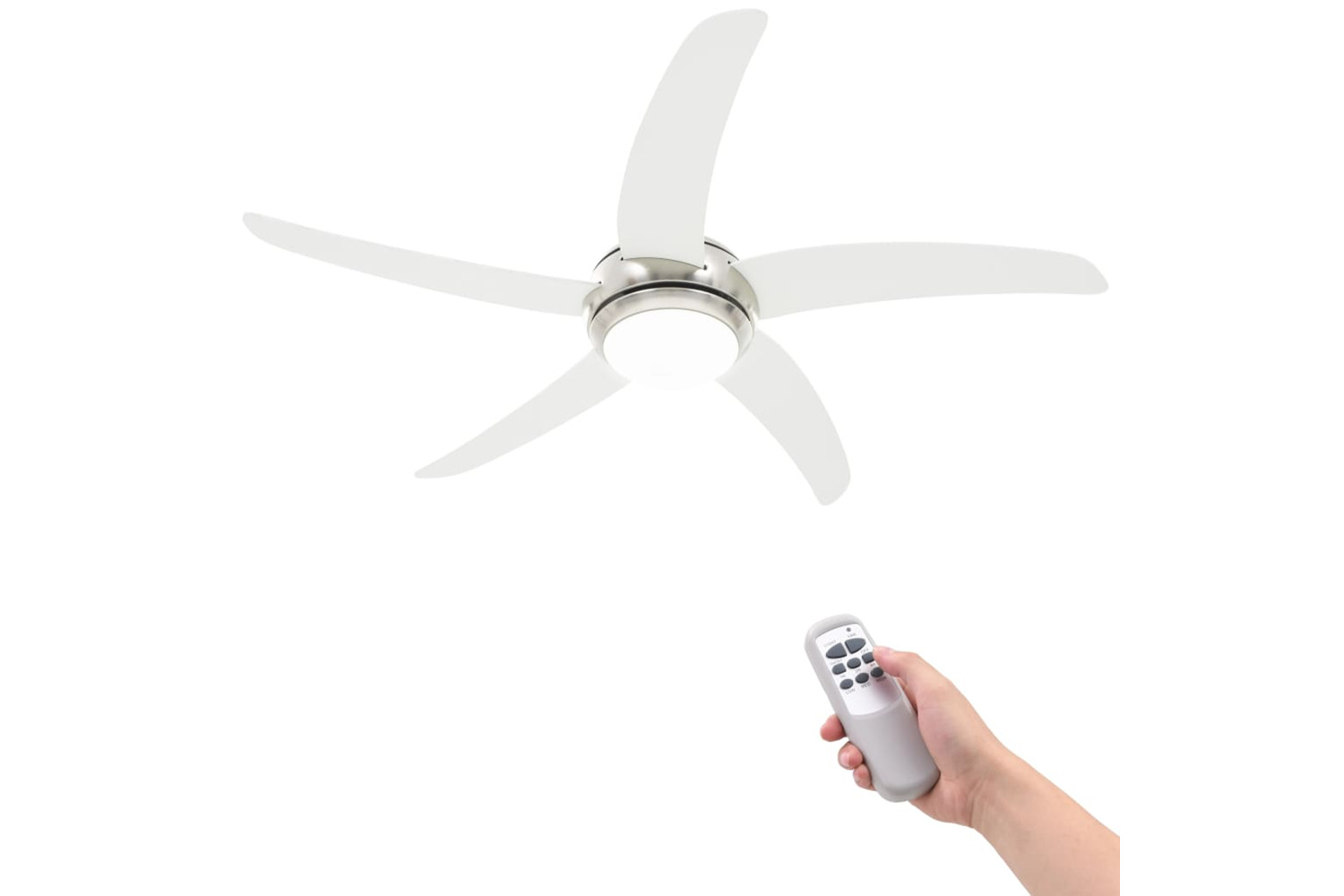 vidaXL 50538 Ornate Ceiling Fan With Light 128cm White