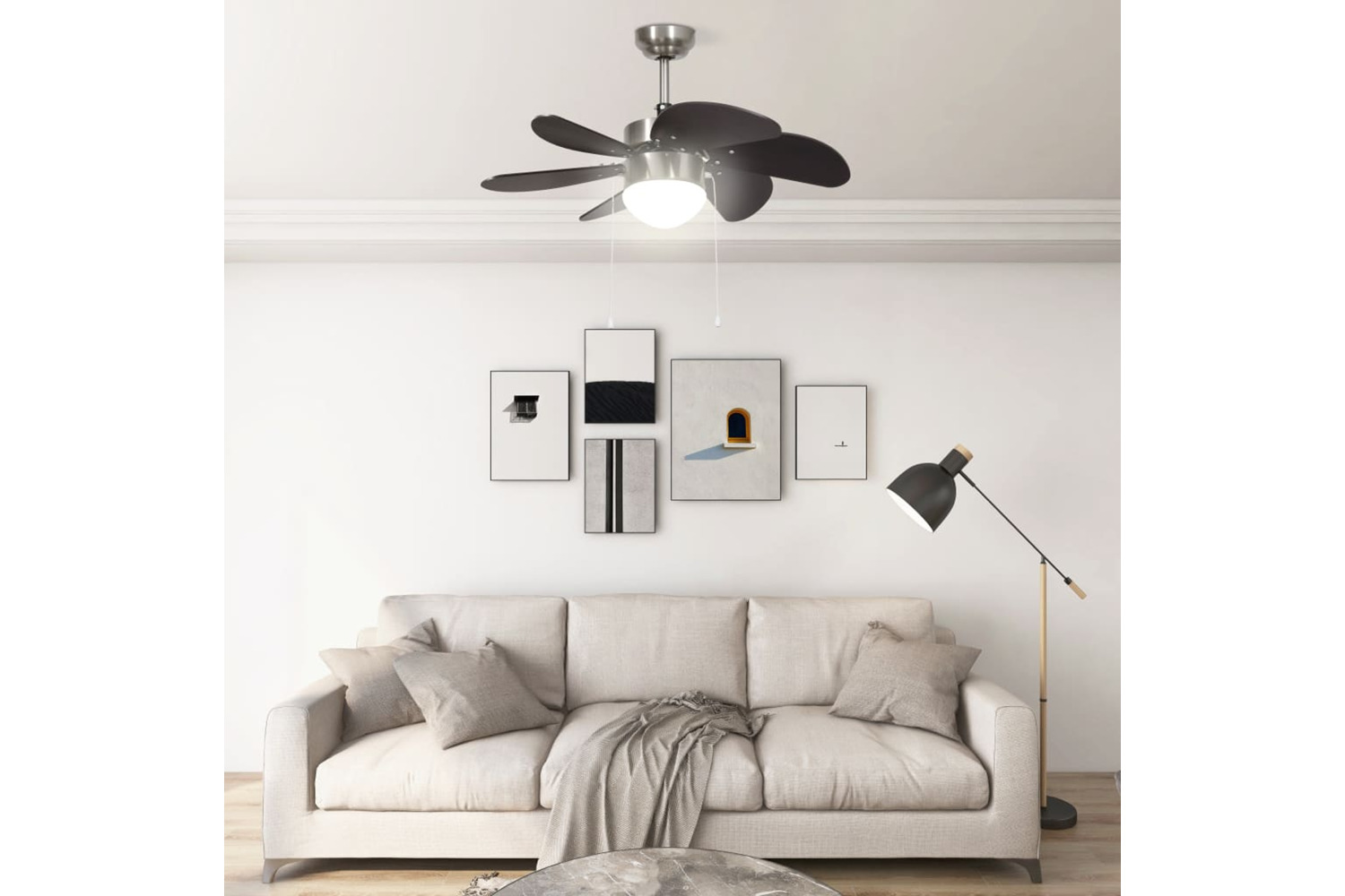 vidaXL 51488 Ceiling Fan With Light 76cm Dark Brown