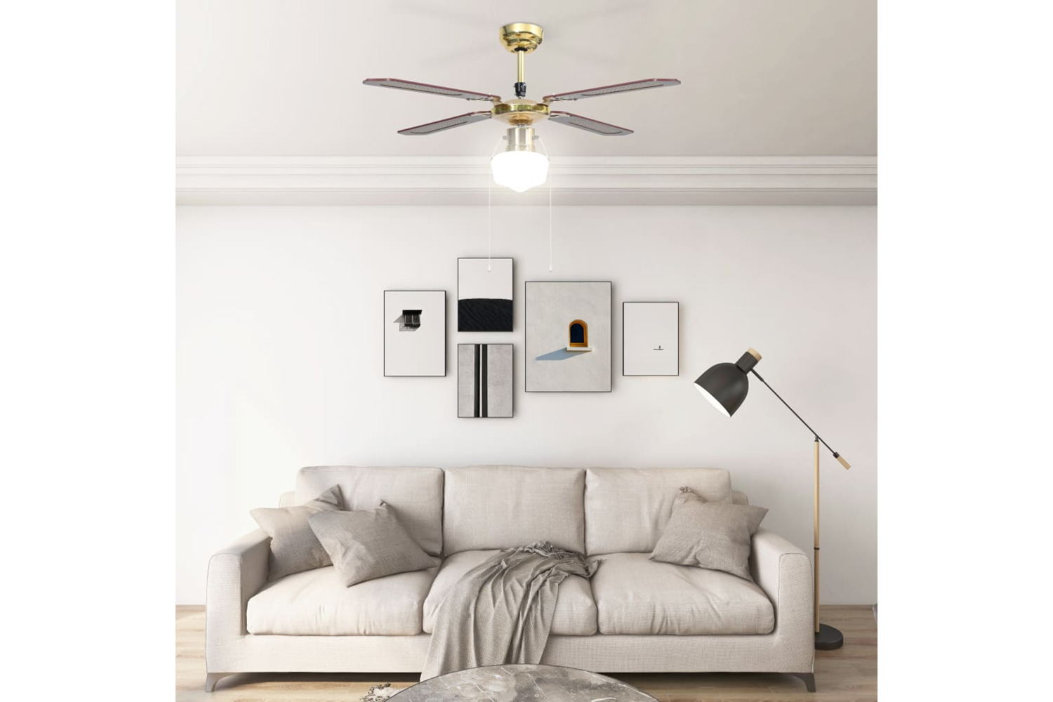 vidaXL 51486 Ceiling Fan With Light 106cm Brown