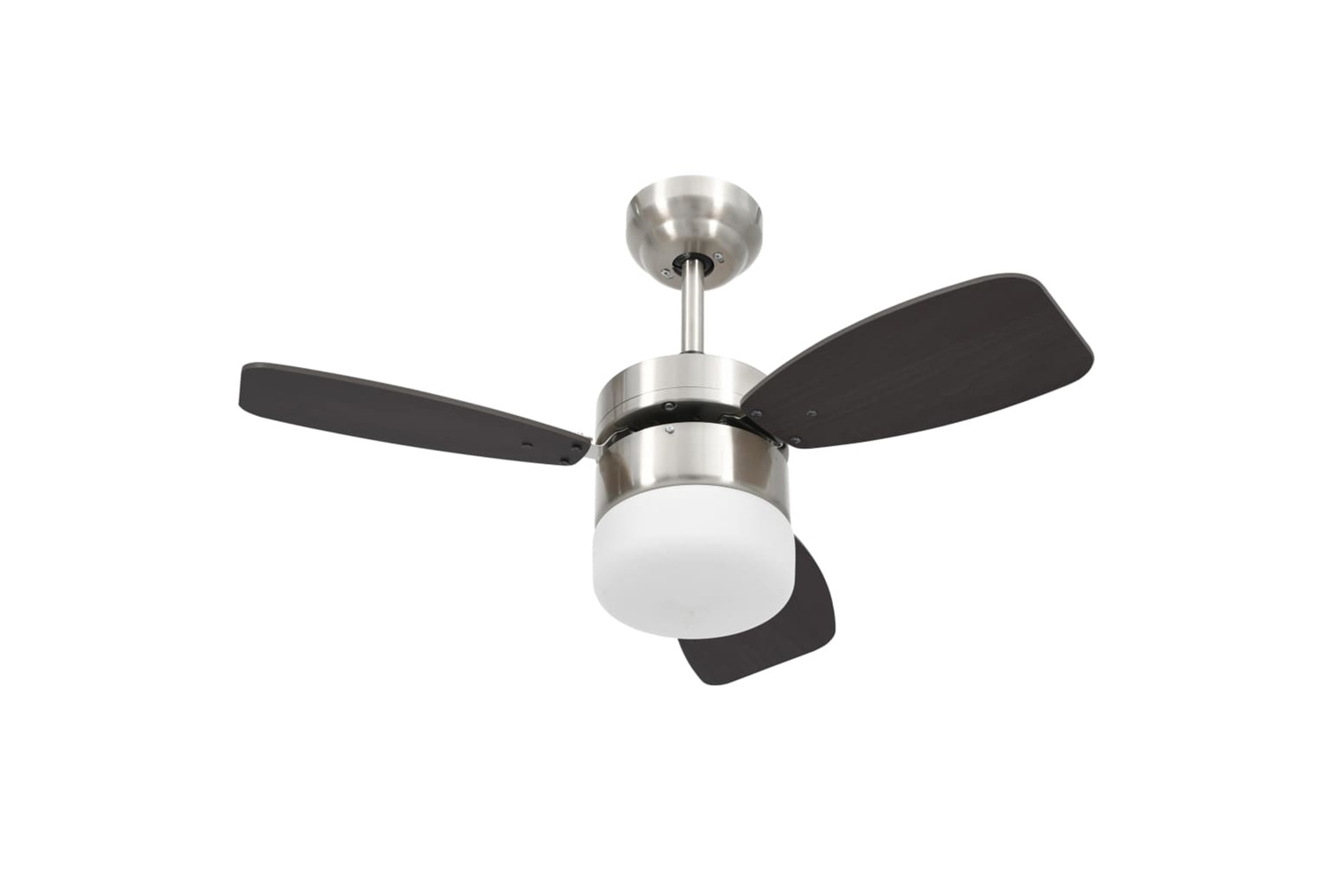 vidaXL 51493 Ceiling Fan With Light And Remote Control 76cm Dark Brown