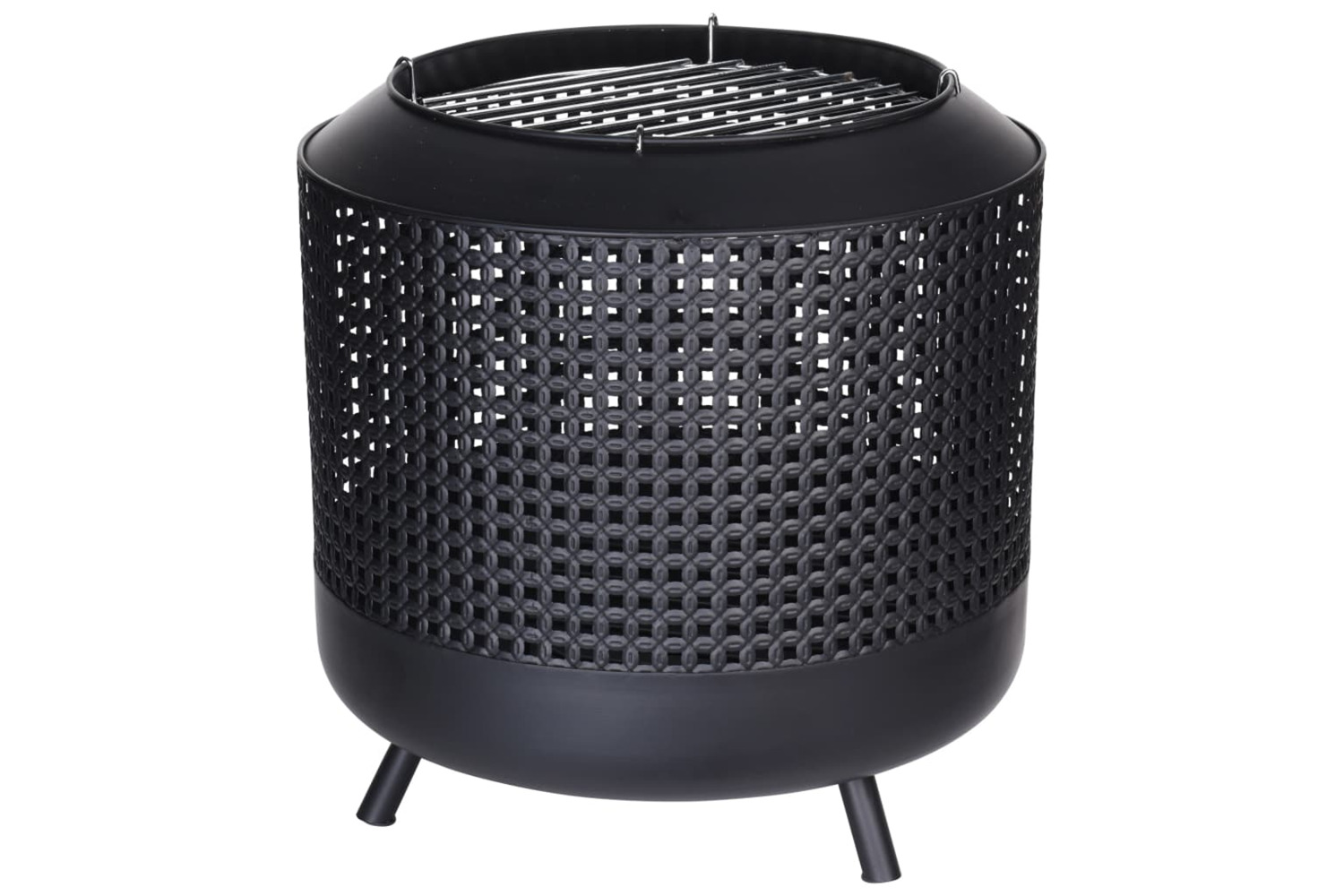 Progarden 436291 Fire Basket With Bbq Grid 50x51 Cm Black