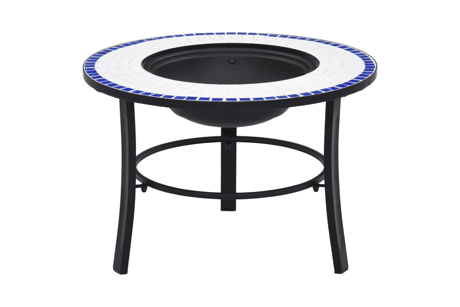 vidaXL 46720 vidaXL Mosaic Fire Pit Blue And White 68cm Ceramic