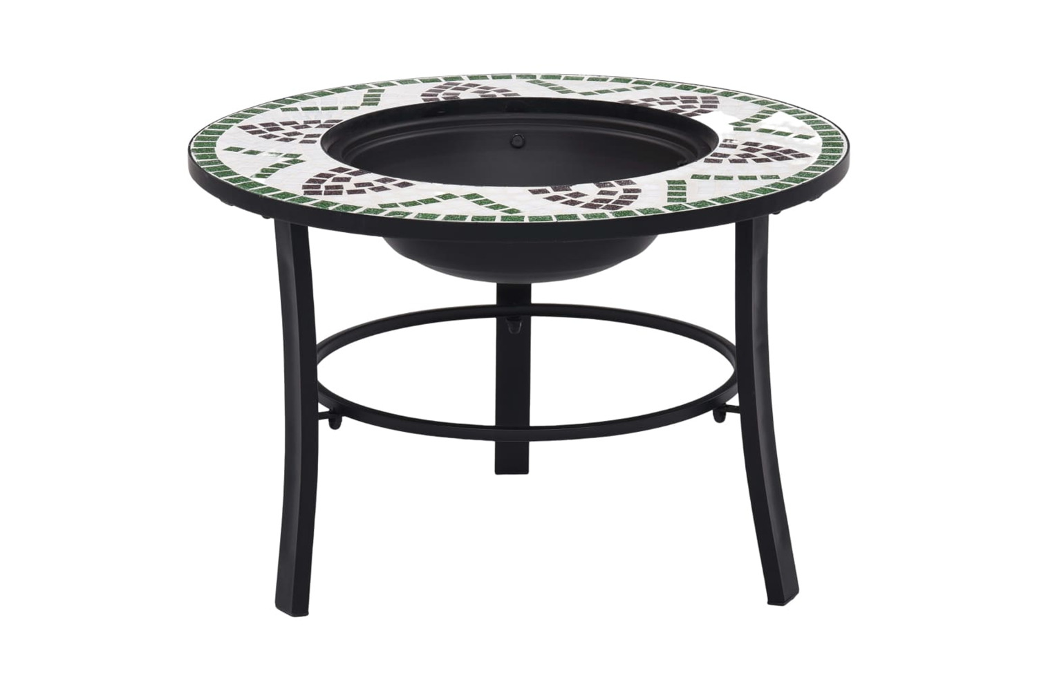 vidaXL 46722 vidaXL Mosaic Fire Pit Green 68cm Ceramic