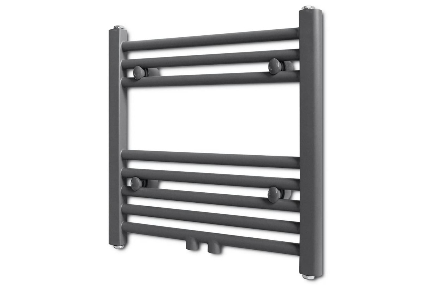 vidaXL 141888 Grey Bathroom Central Heating Towel Rail Radiator Straight 480x480mm