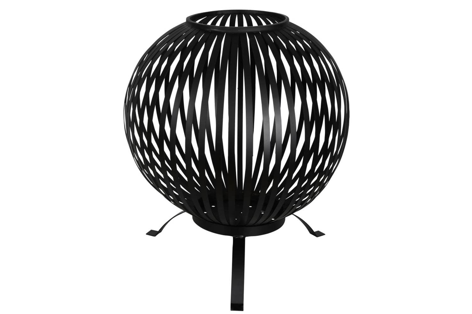 Esschert Design 422495 Fire Pit Ball Stripes Black Carbon Steel Ff400