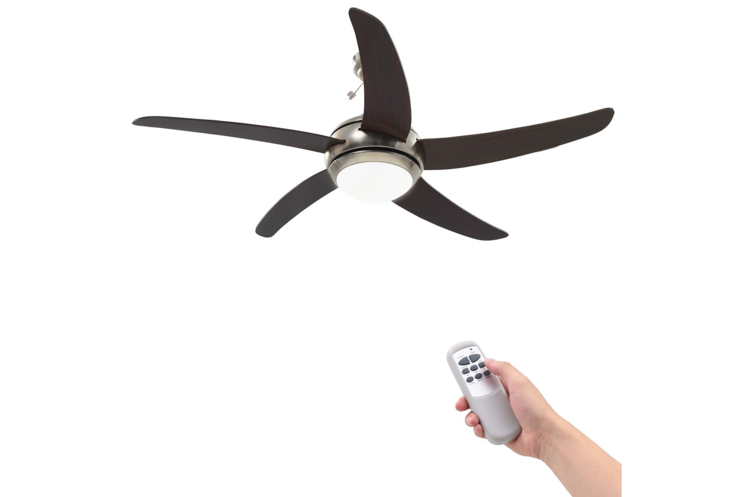 vidaXL 50539 Ornate Ceiling Fan With Light 128cm Brown