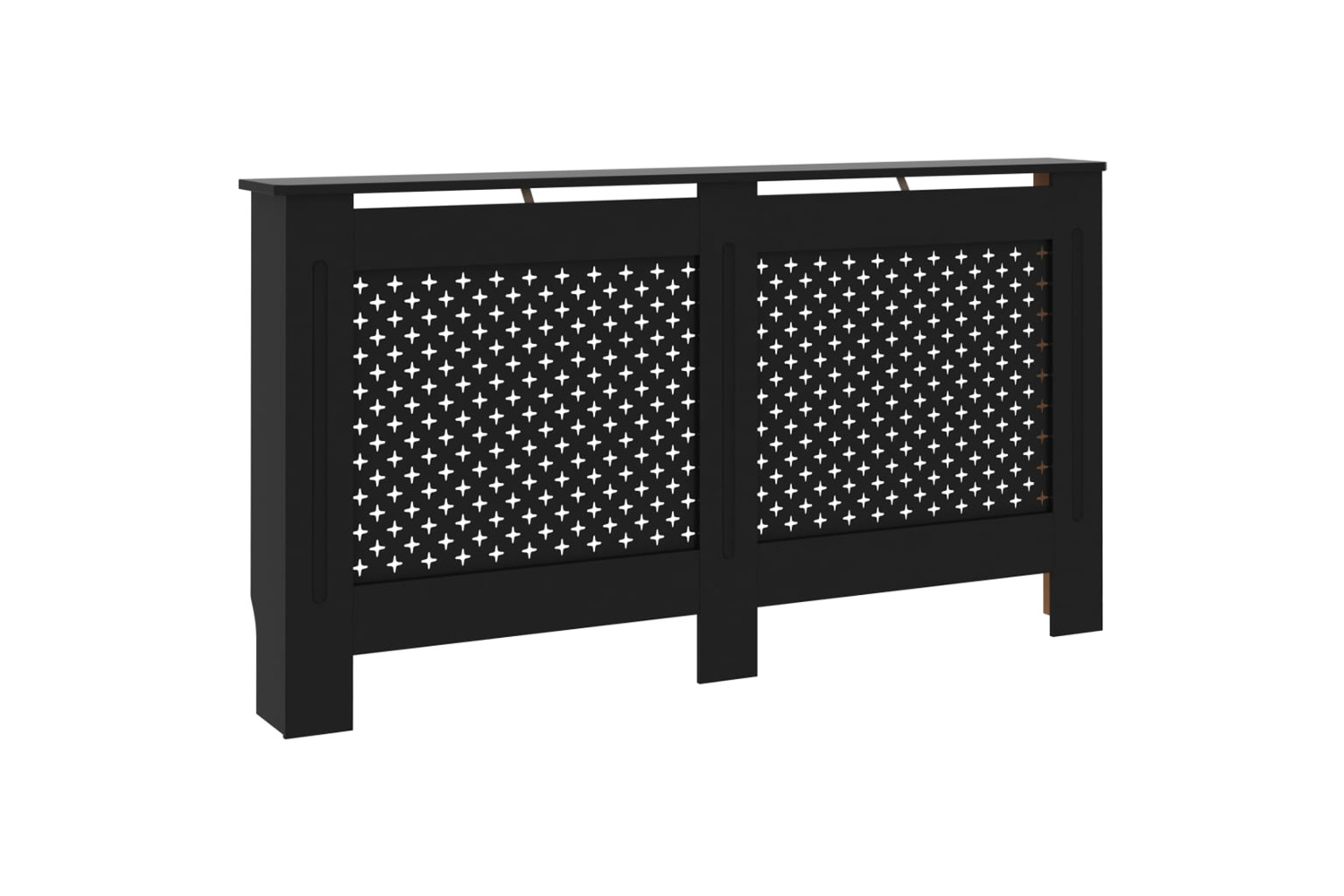 vidaXL Radiator Cover Black 152x19x81.5cm Mdf